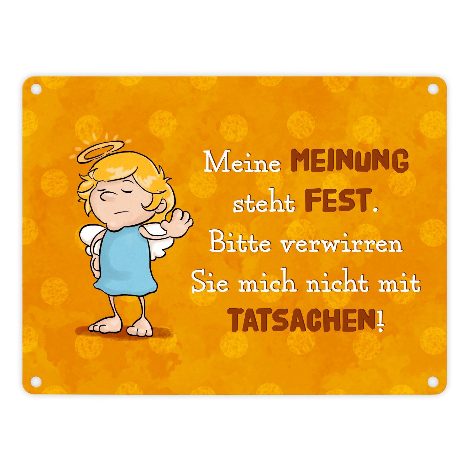 Metallschild Engel Metallschild in 15x20 cm mit Spruch Verwirre mich nicht meiner