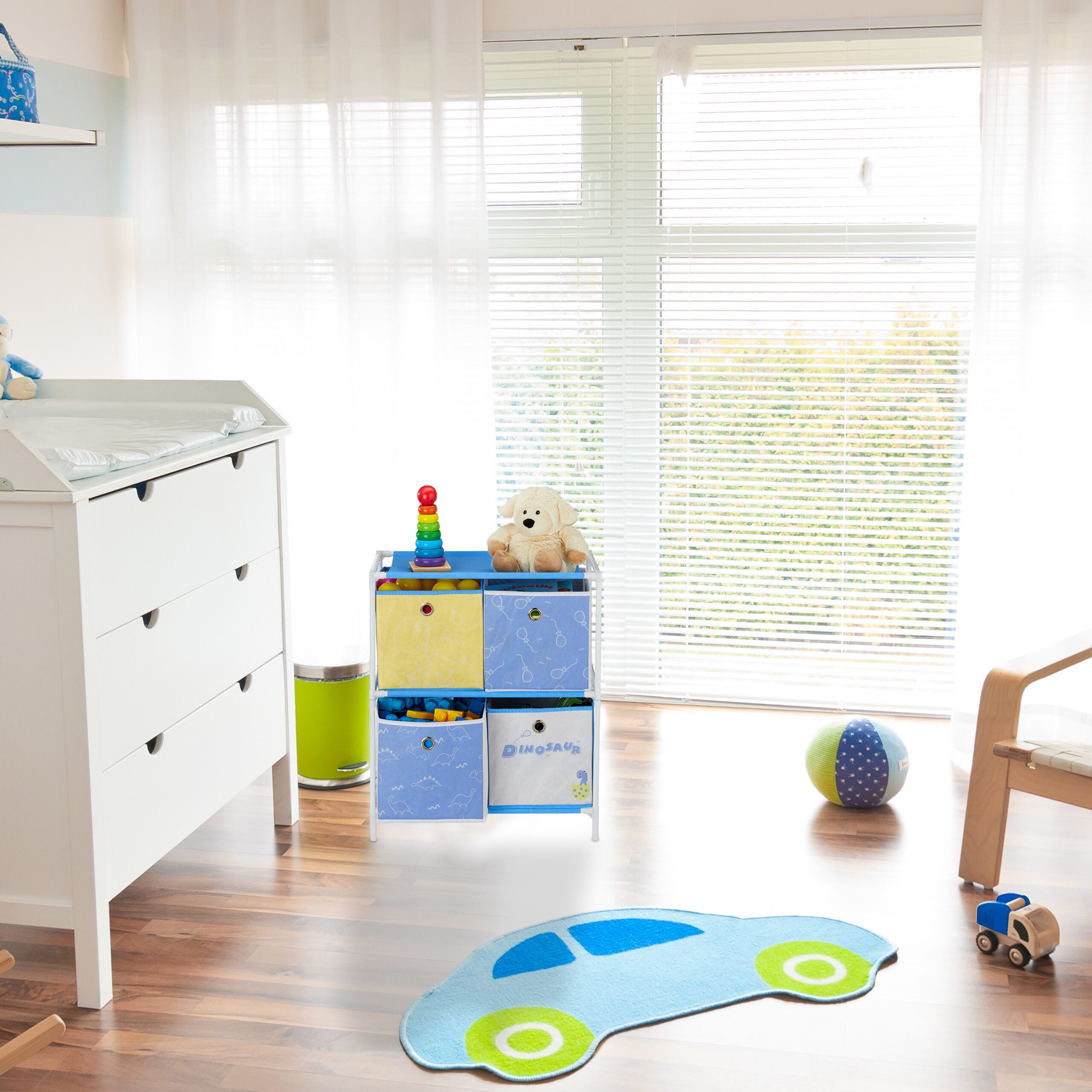 relaxdays Kinderregal Dino mit Boxe, 4 günstig online kaufen