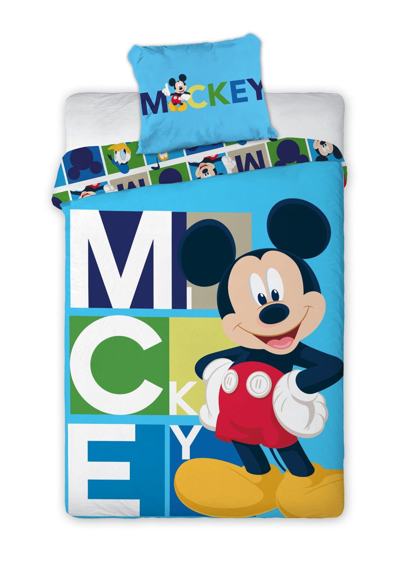 Disney Mickey Mouse Bettwäsche Disney Mickey Maus Bettwäsche-Set 140x200 cm & Kissenbezug 63x63 cm
