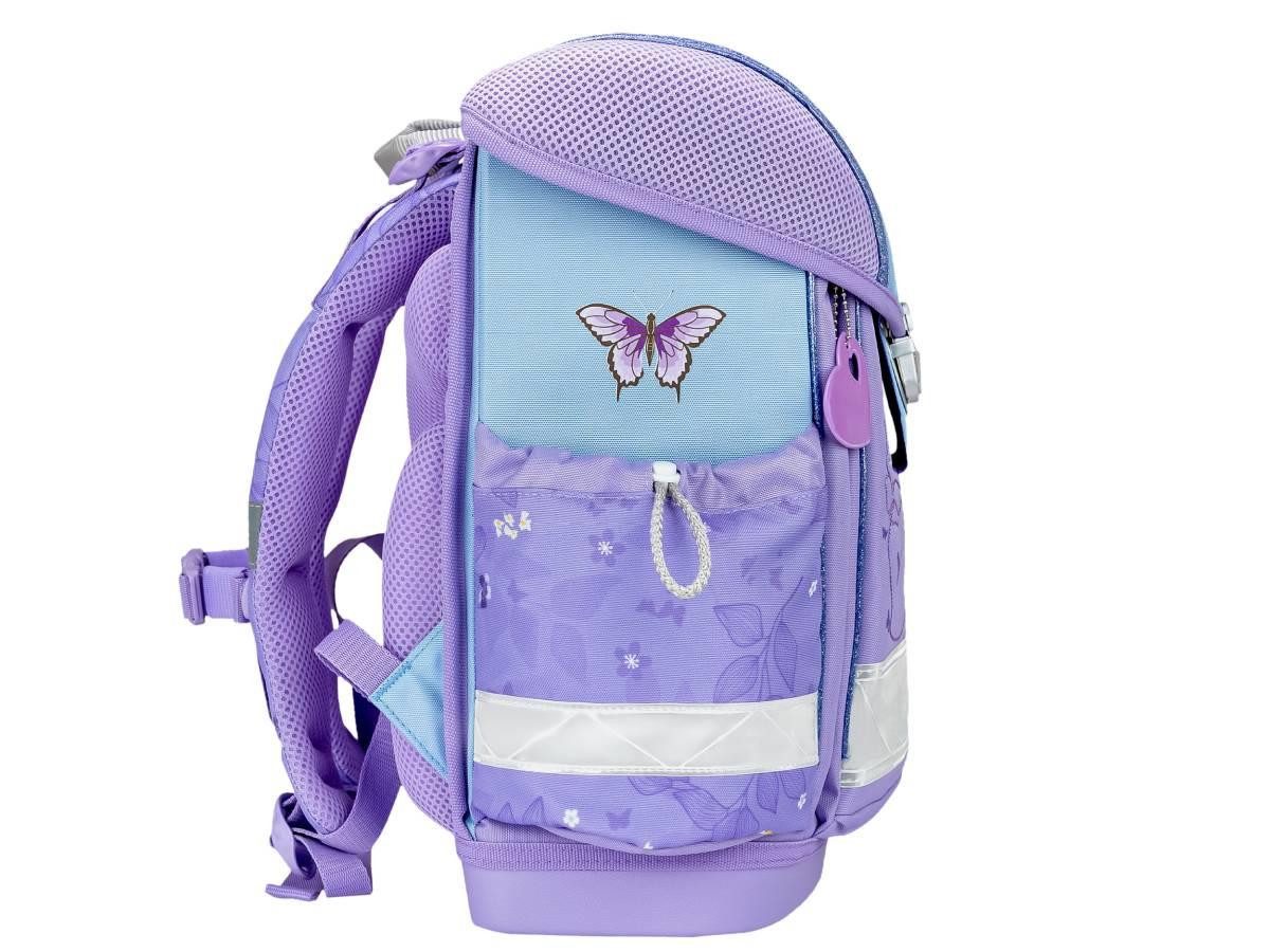 Belmil Schulranzen "Classy" 2026 Set 1. Klasse neue Designs, Schmetterlinge, 4tlg.,1. Klasse, Grundschule, Einschulung, Mädchen