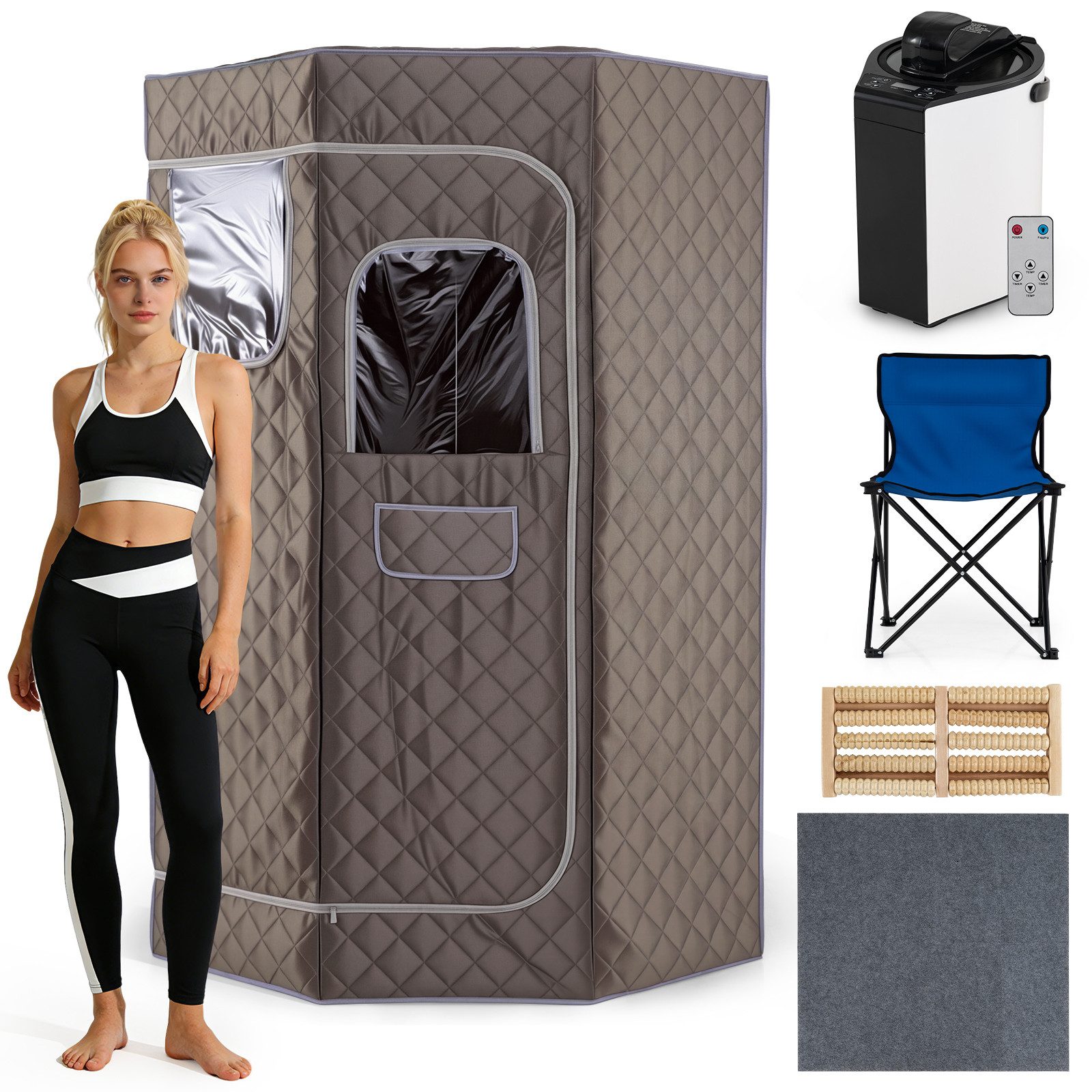 COSTWAY Sauna Dampfsauna für zuhause 3L Heimsauna