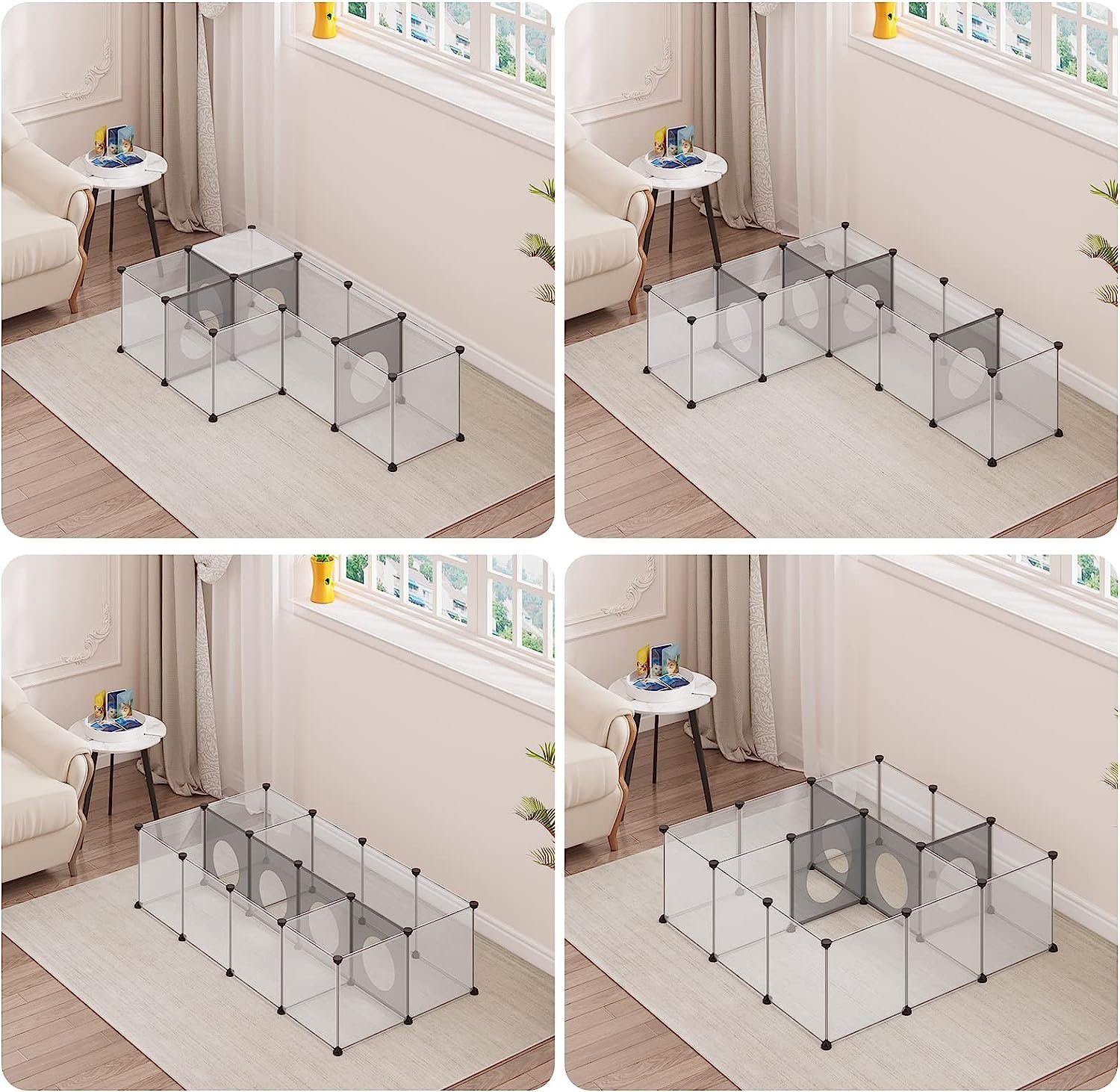 EUGAD Freigehege, Freigehege für Kaninchen, Welpenauslauf DIY transparent