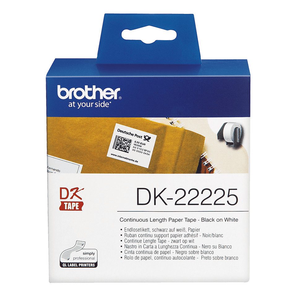 Brother Endlos-Etiketten DK-22225 weiß, 38mm x 30,48m Tintenpatrone