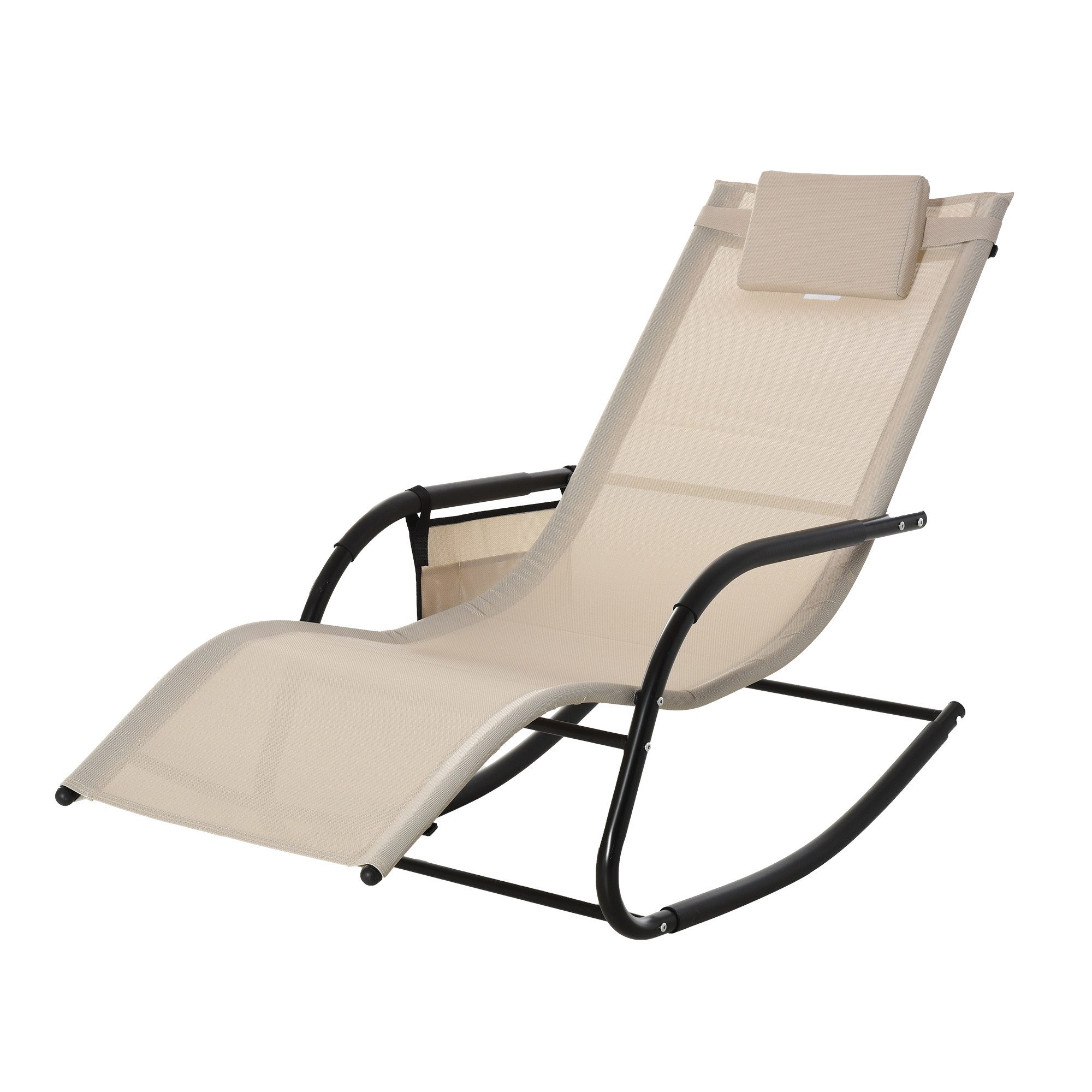 Outsunny Schaukelstuhl mit Seitentasche (Relaxsessel, 1 günstig online kaufen