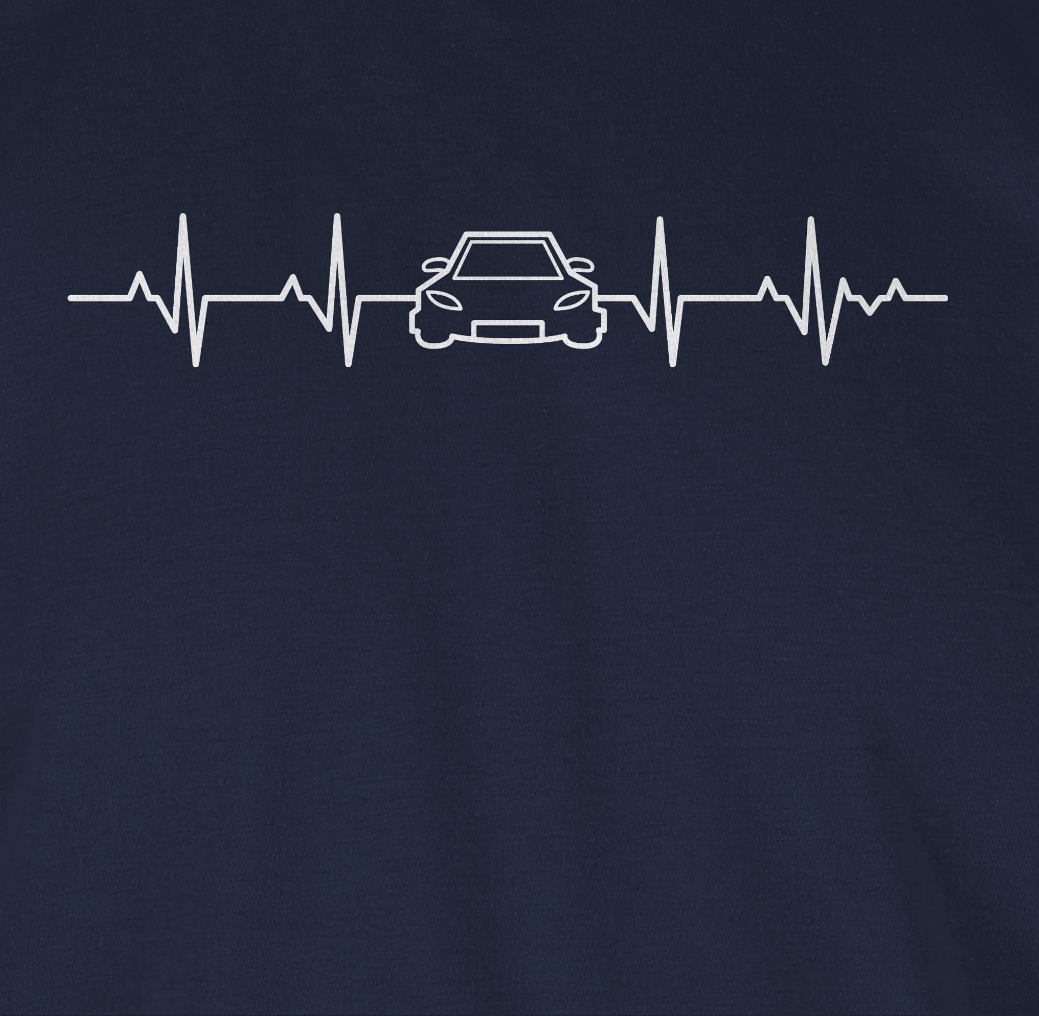 Shirtracer T-Shirt Herzschlag Auto Auto 2 Navy Blau