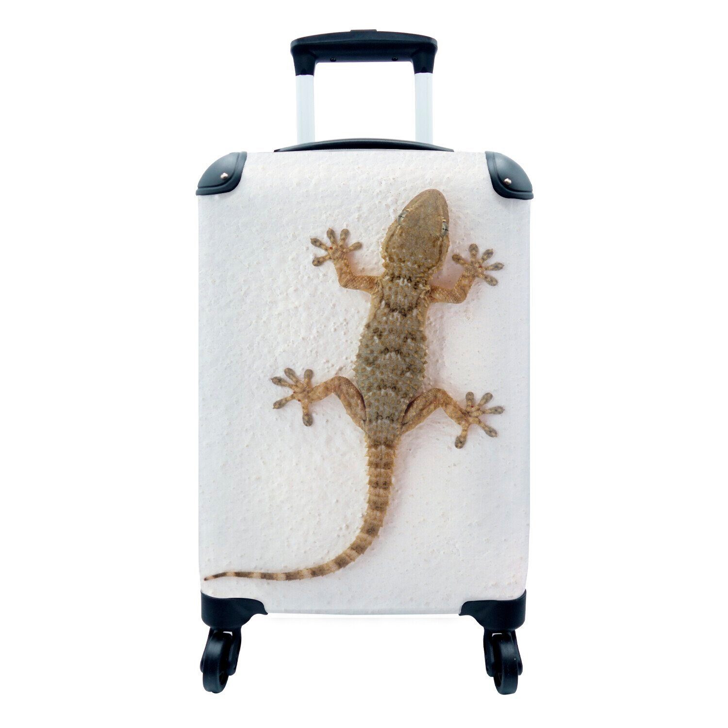 MuchoWow Handgepäckkoffer Tarentola-Gecko aus Mallorca, 4 Rollen, Reisetasche mit rollen, Handgepäck für Ferien, Trolley, Reisekoffer