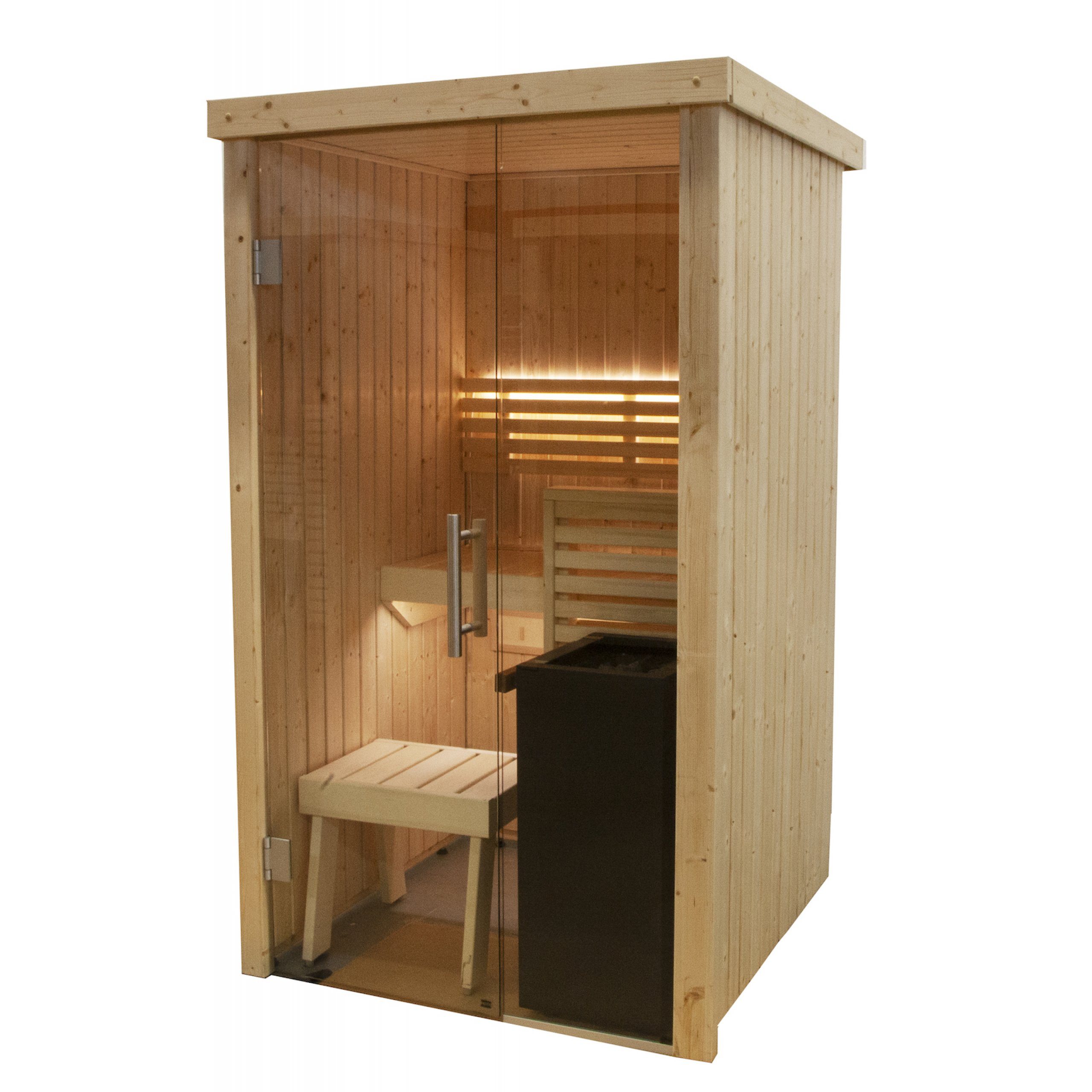 HARVIA Sauna Harvia Variant View Mini Sauna Saunakabine aus Fichte ca. 121 x 118 x