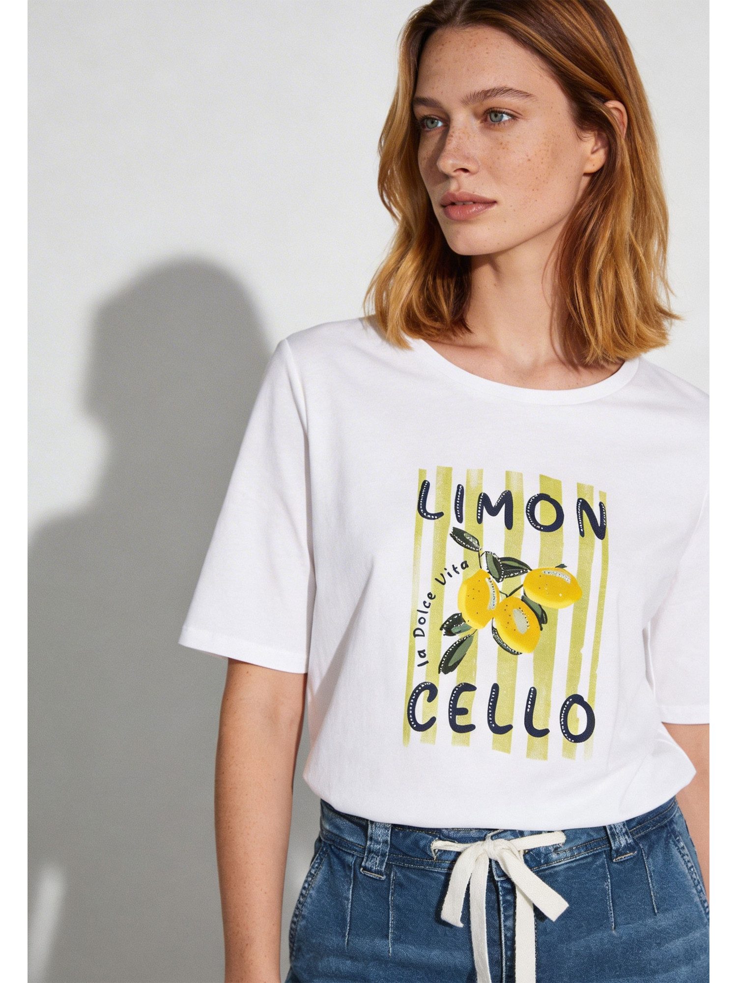 MORE&MORE Kurzarmshirt cooles Kurzarmshirt, "Limon Cello"