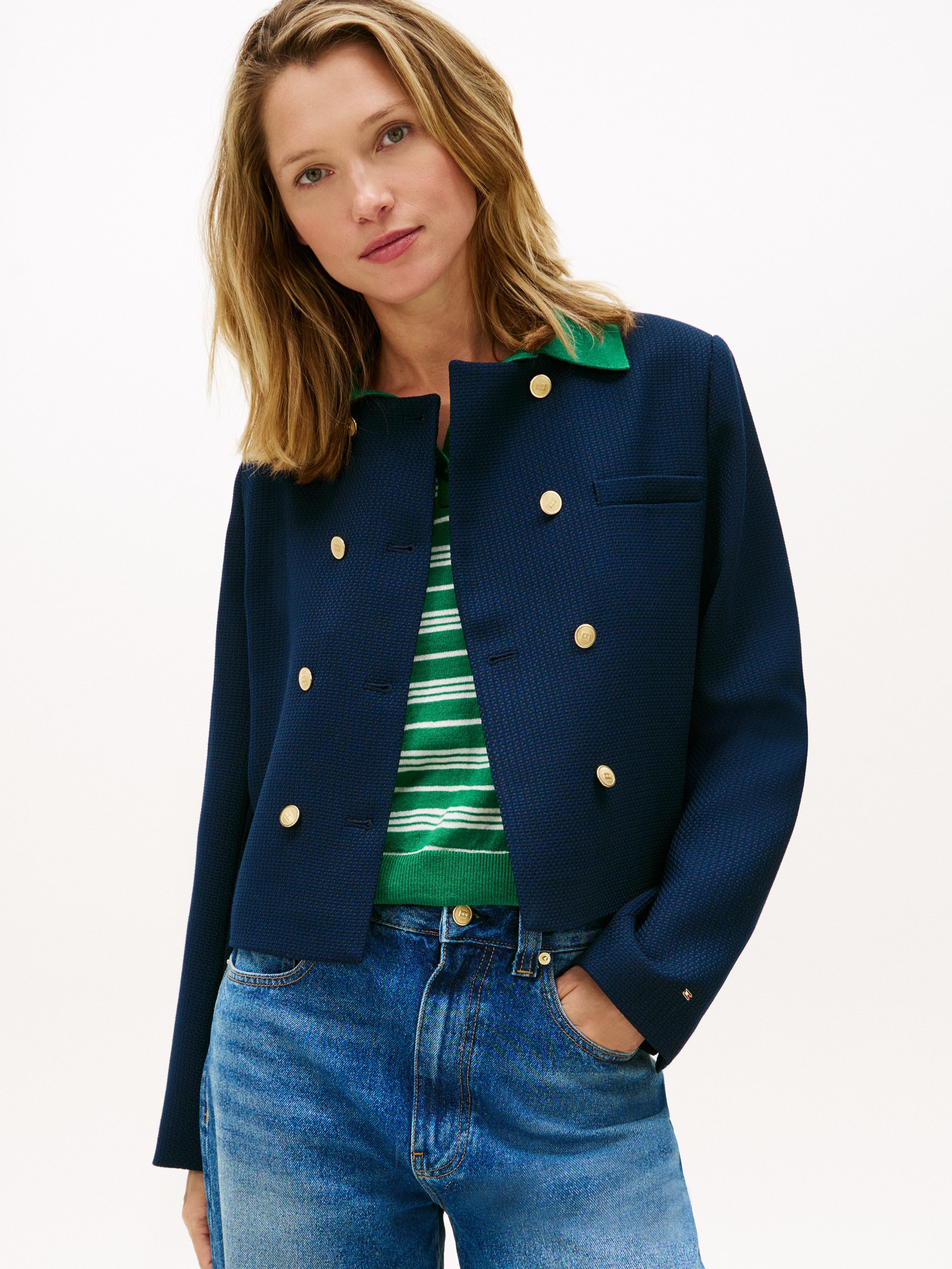 Tommy Hilfiger Kurzblazer PREPPY TEXTURE LADY JACKET günstig online kaufen