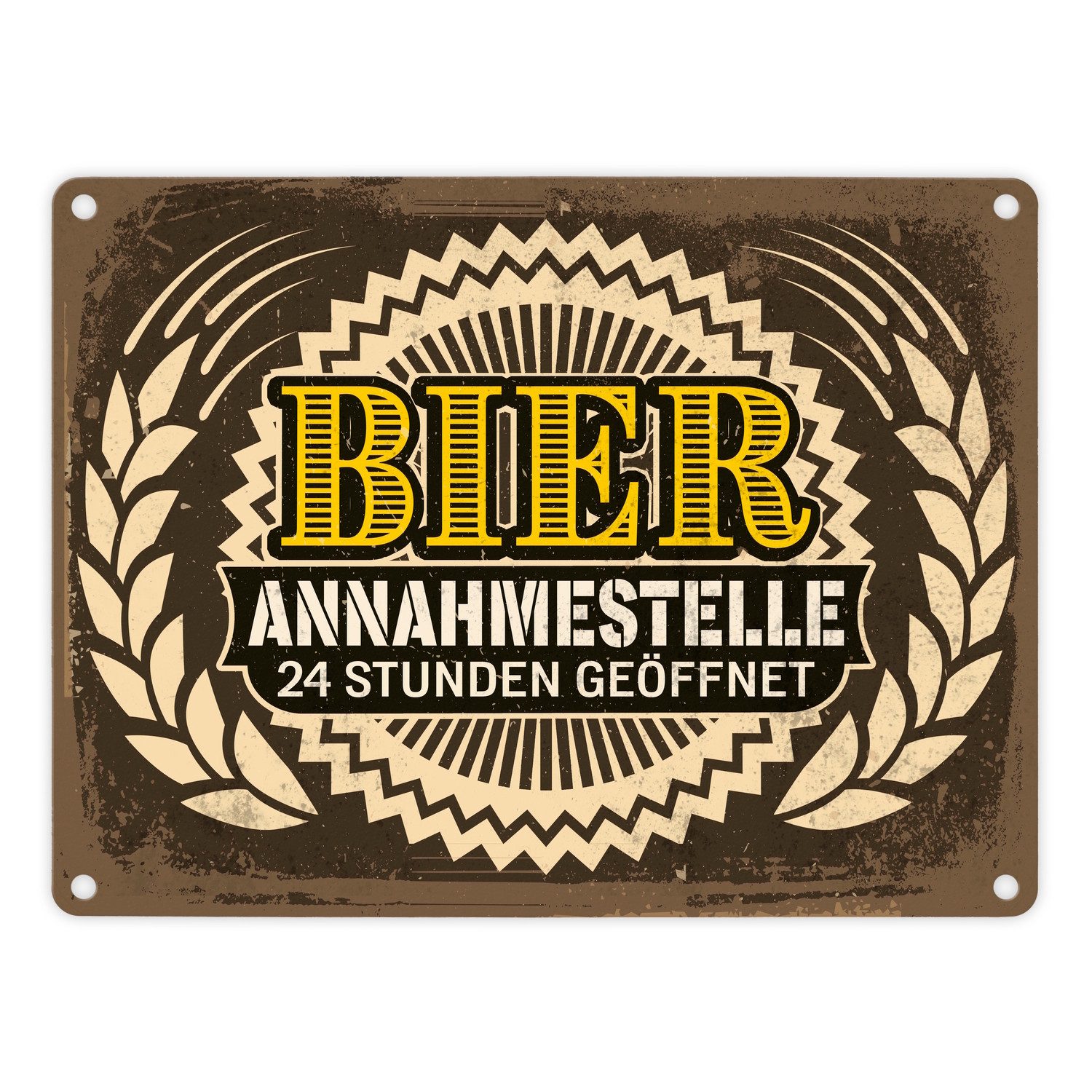 Metallschild Bier Annahmestelle Metallschild in 15x20 cm mit coolem Spruch und