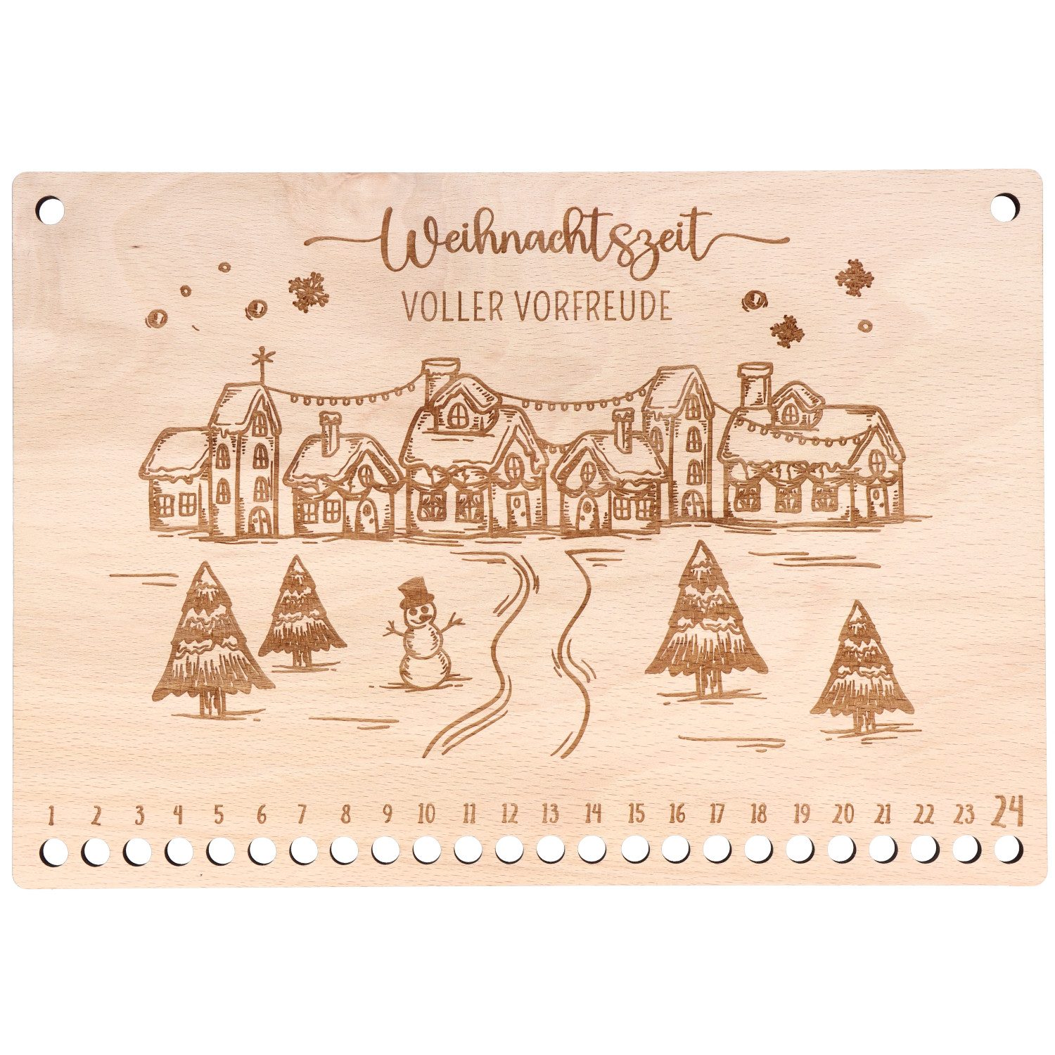 Spruchreif® Adventskalender Holz-Adventskalender zum Befüllen, Geschenk für Weihnachten