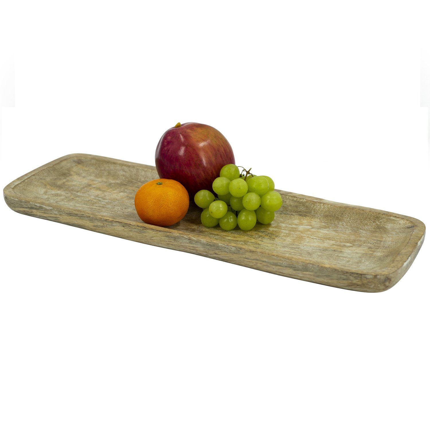 MARELIDA Dekotablett Tablett Dekotablett Dekoschale rechteckig Mangoholz L: 45,5cm natur