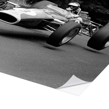 Posterlounge Wandfolie Motorsport Images, Jim Clark hebt ab im Lotus 49 Ford, Nürburgring, 1967, Vintage Fotografie