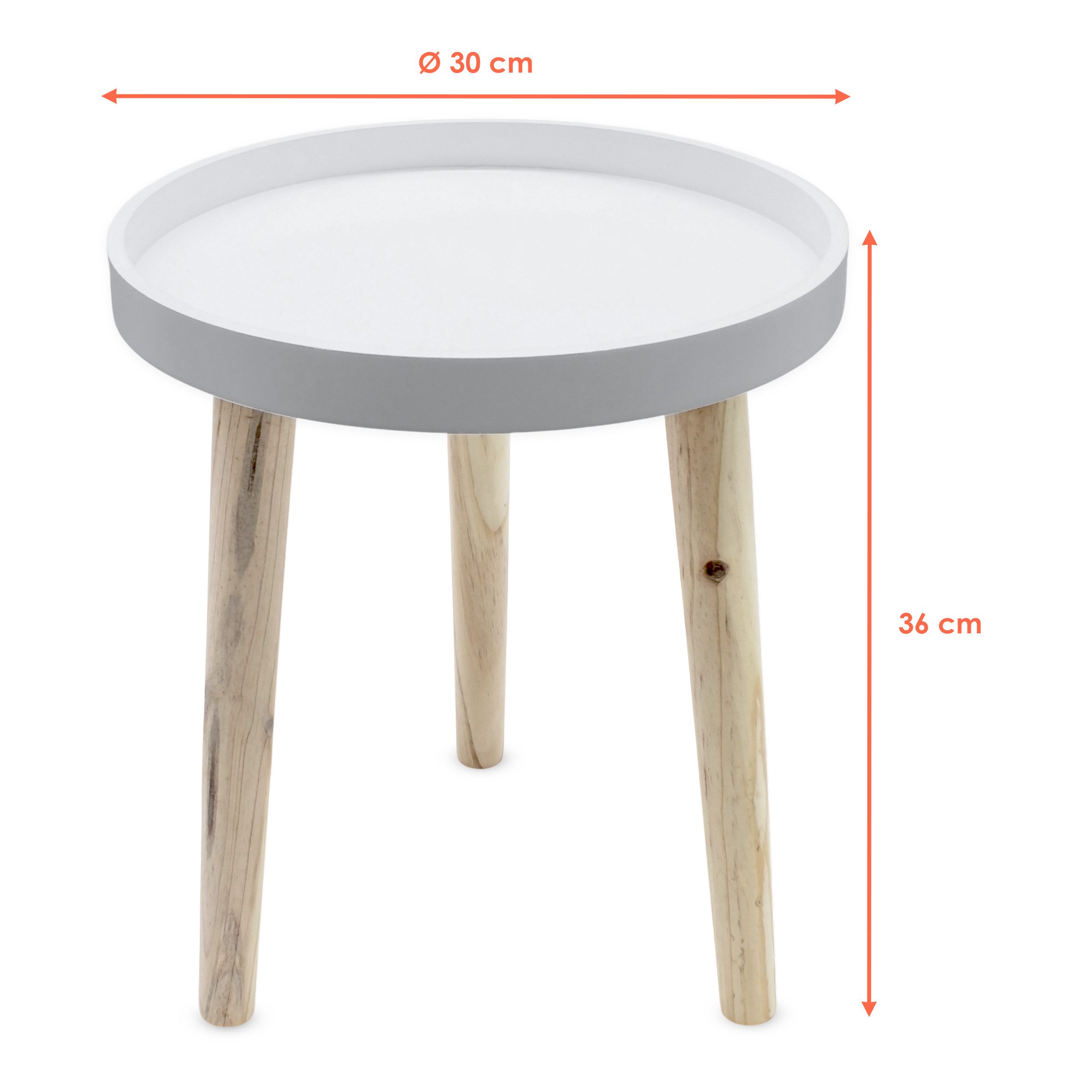 Spetebo Beistelltisch Beistelltisch 30 x 36 cm - weiß (Stück, 1-St., Beiste günstig online kaufen