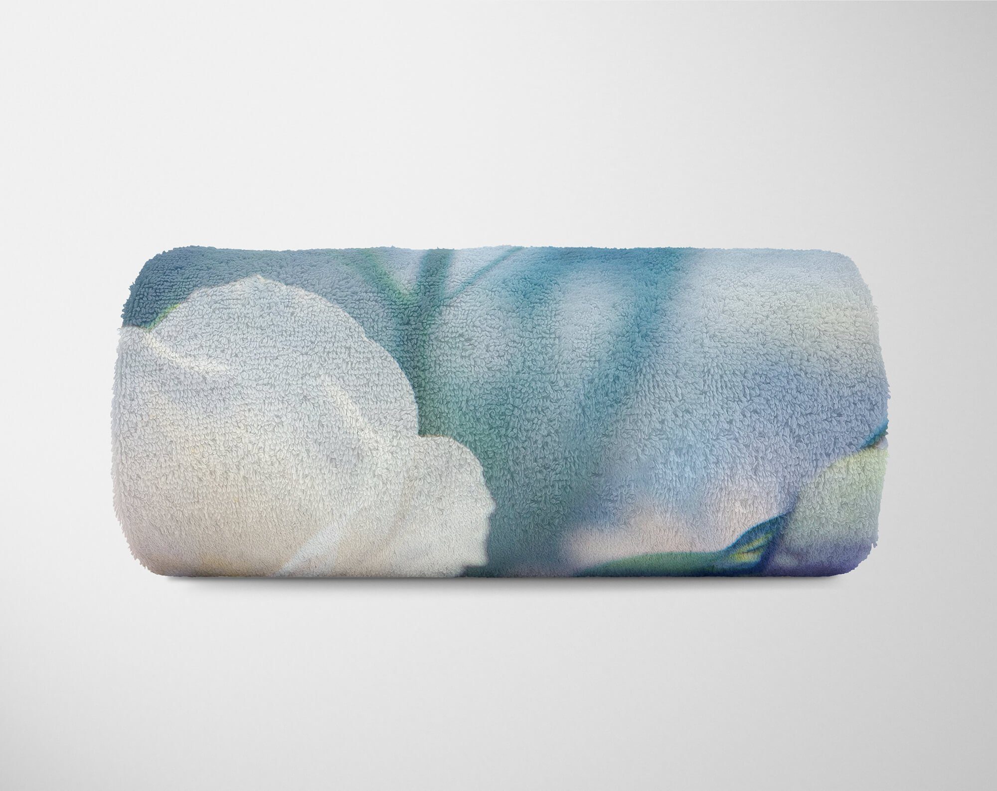 Kuscheldecke Handtuch Sinus Baumwolle-Polyester-Mix Handtücher Saunatuch Blumen, Strandhandtuch Art (1-St), Blüte mit Weiße Handtuch Fotomotiv