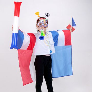 GalaxyCat Kostüm Frankreich Fan Set für Kinder, Fußball EM 2024, 11-teilig, Fan Paket Frankreich