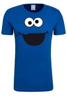 LOGOSHIRT T-Shirt Cookie Monster – Face mit lizenzierten Originaldesign