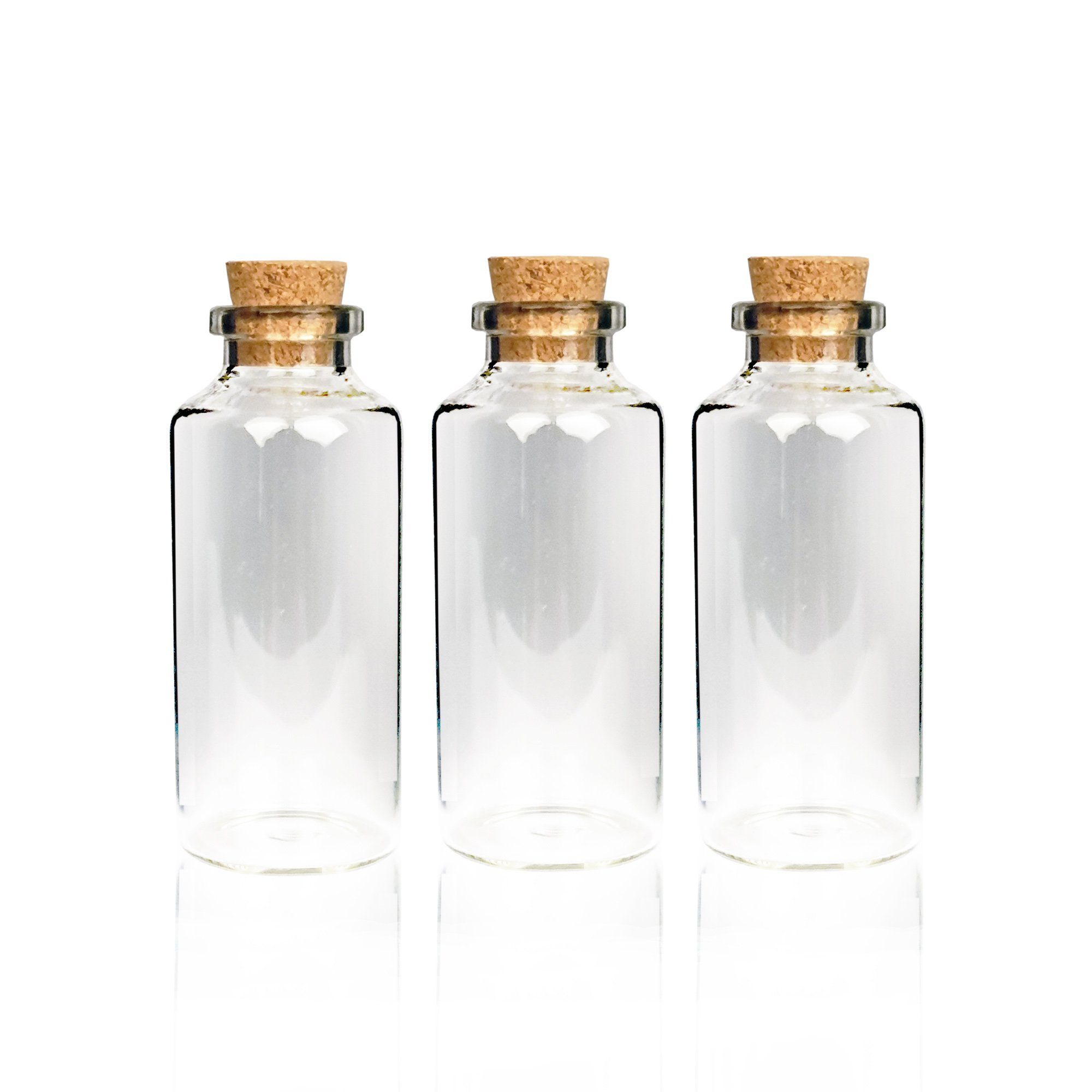 Bestlivings Vorratsglas Fläschchen mit Korken, (3-tlg., Glasfläschchen Mini Gastgeschenke - Reagenzglas Glas, 30ml), Hochzeit Gläser für