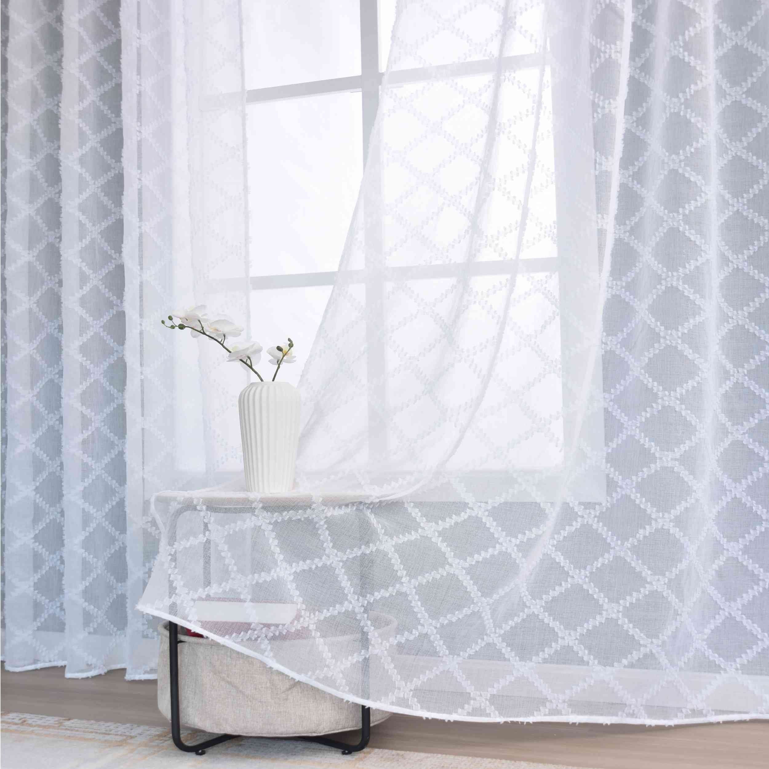 Gardinenbox Gardine (1 St), Multifunktionsband, transparent, Polyester, Diamond »VALENCIA« Multiband Scherli 2023400