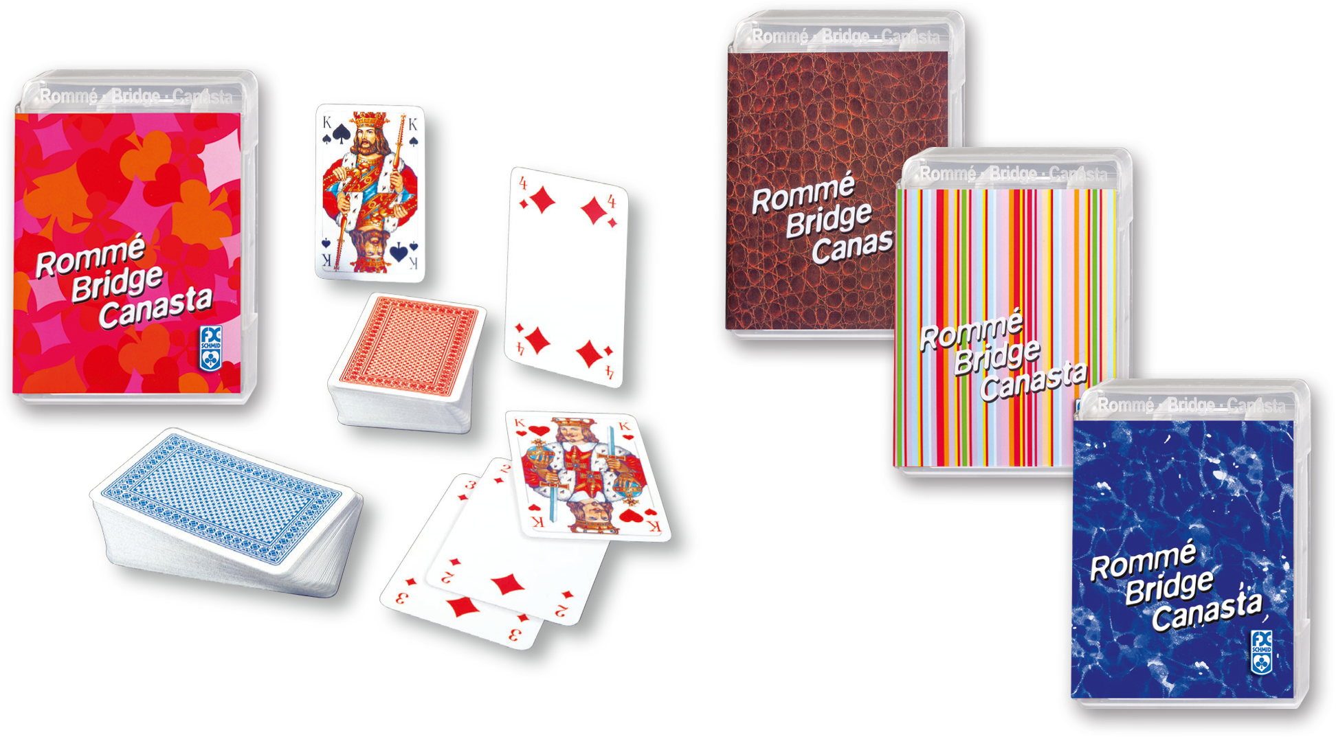 Ravensburger Spiel 2 x 55 Blatt FX Schmid Spielkarten Рамми, Bridge, Canasta Etui 27075