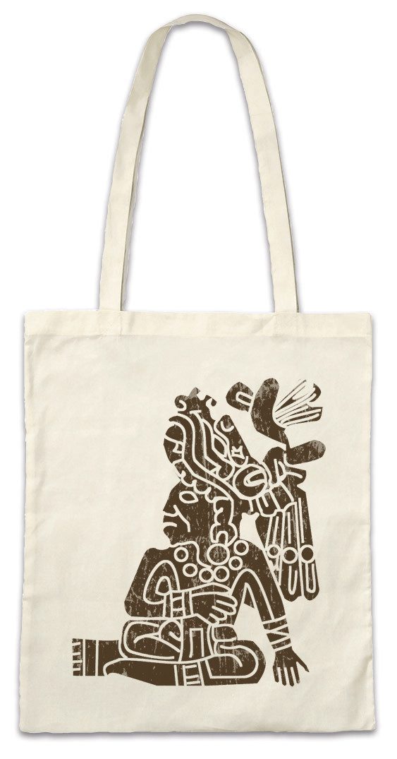 Beuteltasche Aztec Man I Stofftasche Aztecs Azteken Inka Maya Mayans Mayas Tattoo