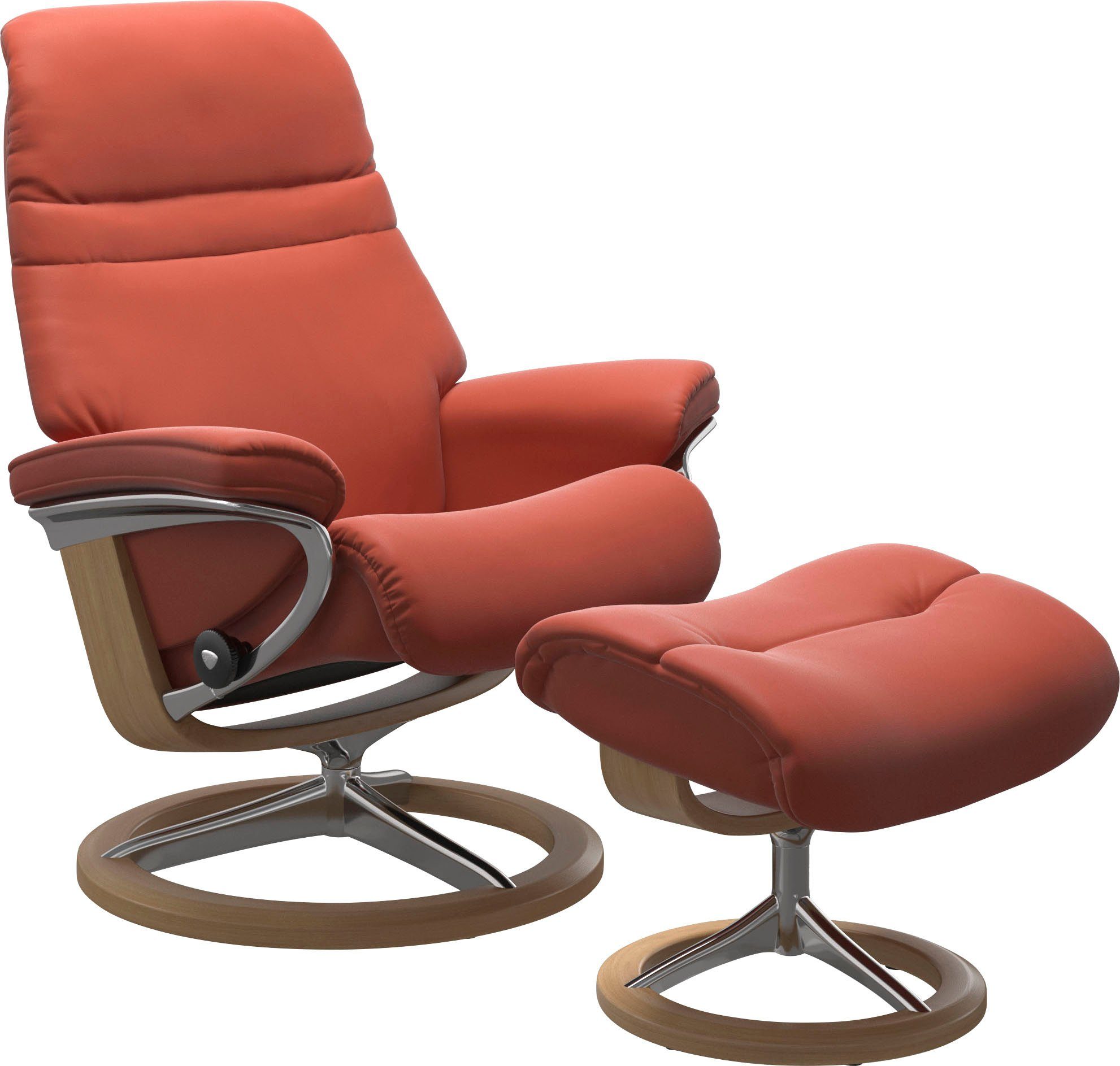 Stressless® Relaxsessel Sunrise (Set, Relaxsessel mit Hocker), mit Signature Base, Größe M, Gestell Eiche