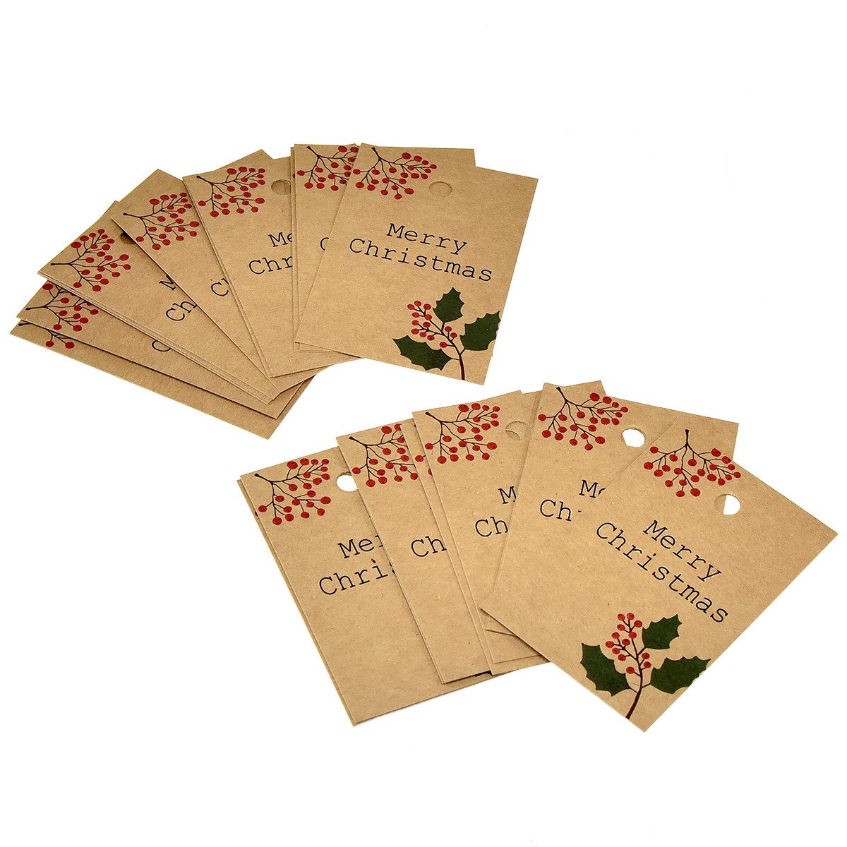 Goldina Loy GmbH + Co KG Grußkarten Geschenkanhänger Merry Christmas Naturpapier 8,5×5,5cm 20 Stk, 20 Stü