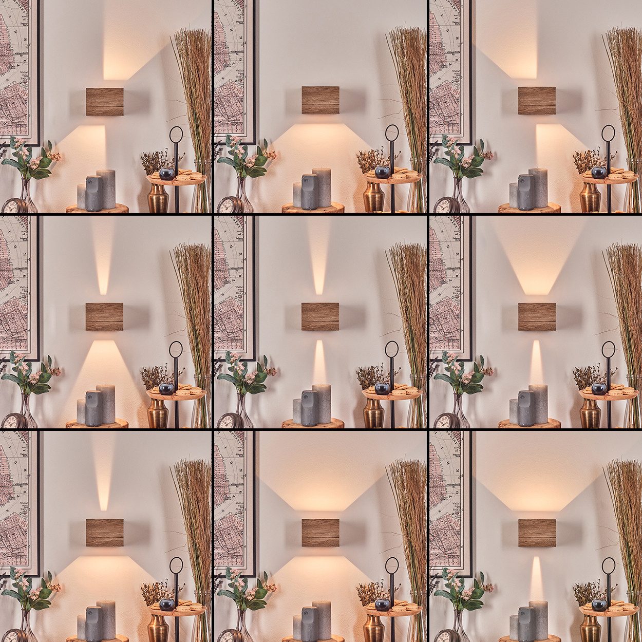 hofstein Wandleuchte LED Wandlampe aus Metall/MDF/Kunststoff in Schwarz/Hol günstig online kaufen