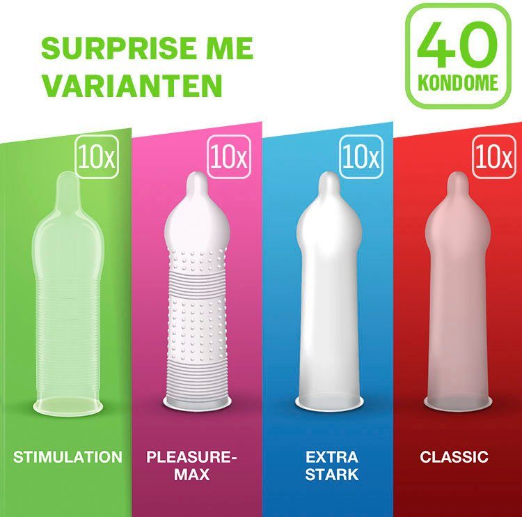 durex Kondome Surprise Me Packung, extra 40 Stimulation St., Für