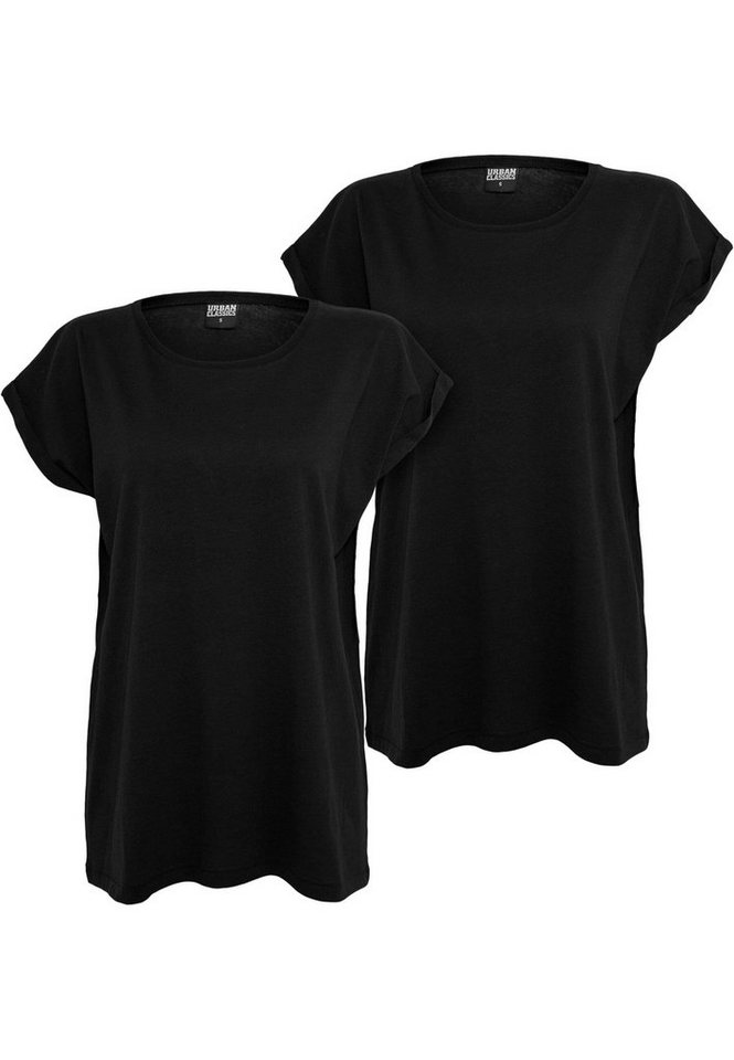 CLASSICS T-Shirt Ladies Tee Shoulder Damen Ladies URBAN (1-tlg), Extended UC 2-Pack
