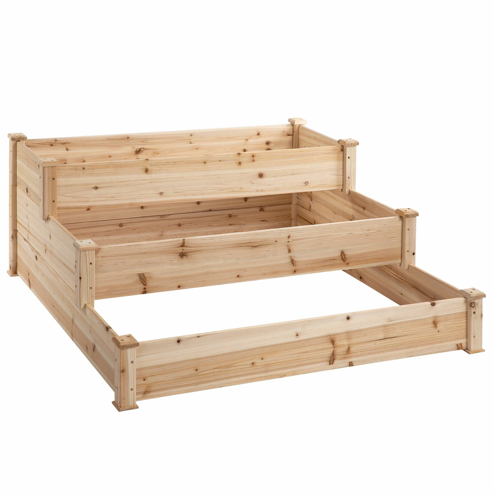 Outsunny Hochbeet Hochbeet mit stufenförmiges Design