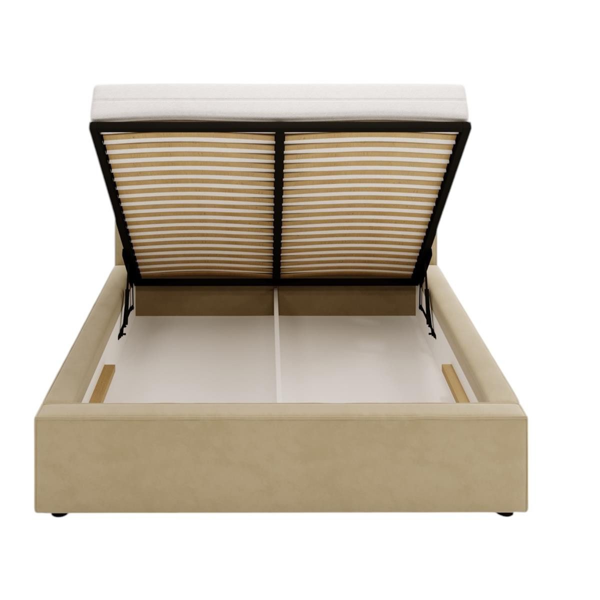 Compleo Polsterbett SANTO Metallrahmen, Bettkasten, ohne Matratze, (Kostenlose Lieferung! TOP ANGEBOT), Cordstoff oder Samtstoff