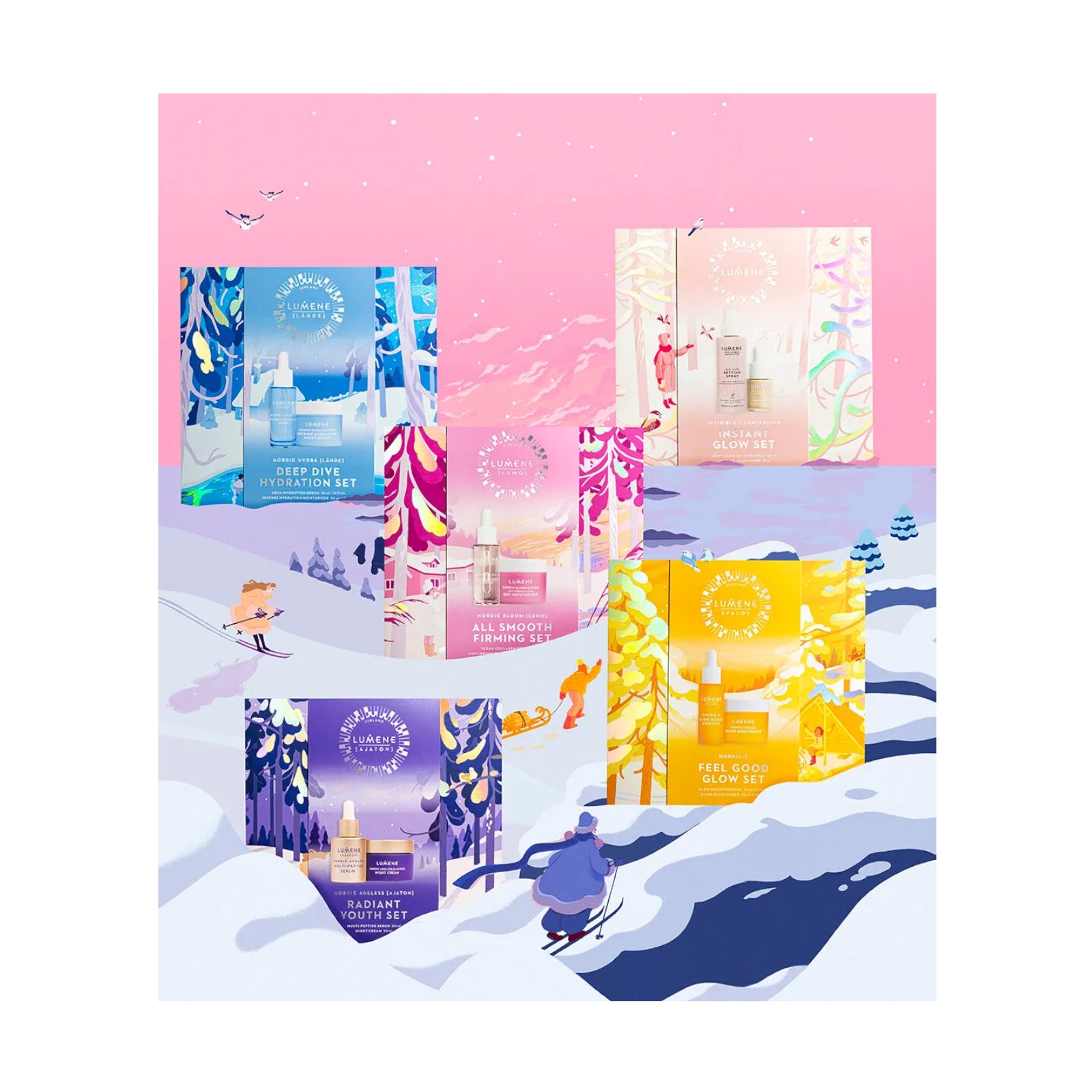 Lumene Gesichtspflege-Set Nordic-C [Valo] Feel Good Glow Set 2025, 2-tlg.