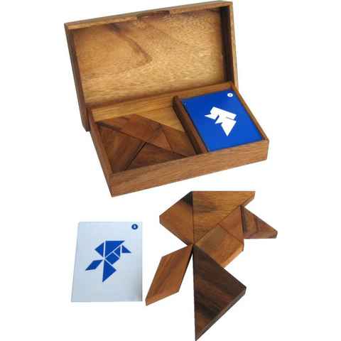 Logoplay Holzspiele Spielesammlung, Tangram für 2 Spieler - 2. Wahl - Legespiel mit 2 x 7 Bausteinen und 64 VorlagenHolzspielzeug