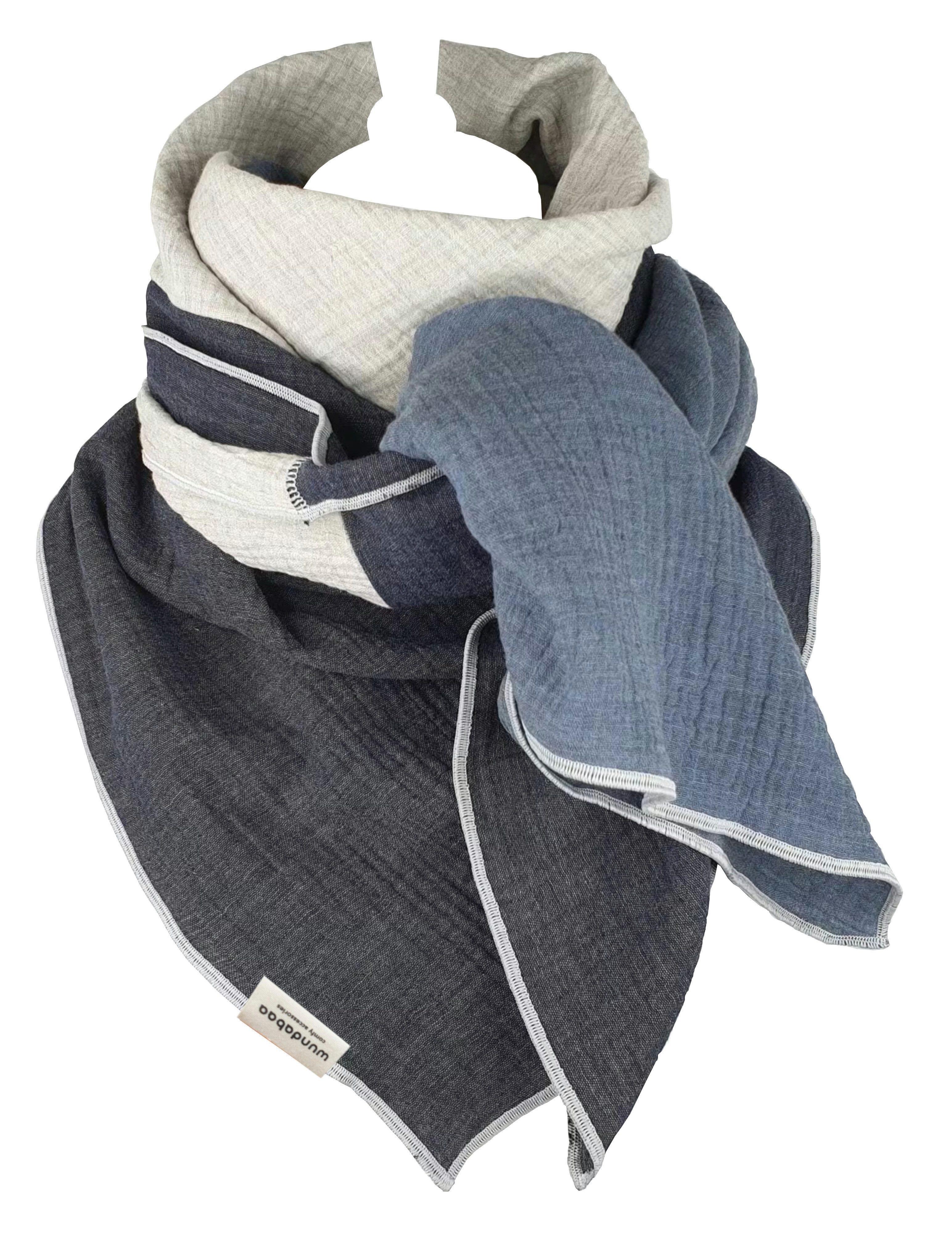 wundabaa Halstuch Musselintuch mehrfarbig melange 130x130