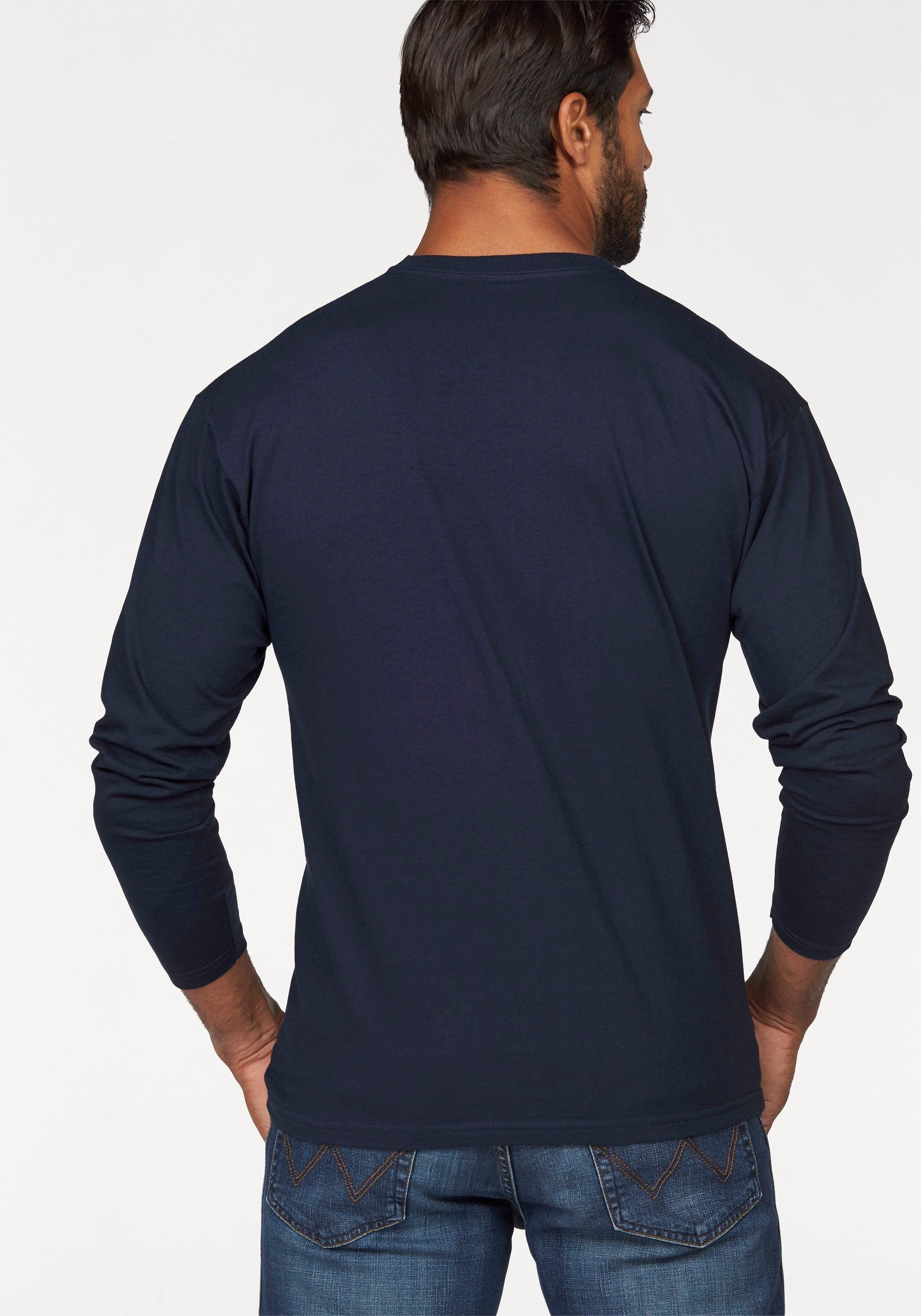 Fruit of the Loom Langarmshirt (Packung, 2-tlg) aus reiner Baumwolle, 2-er Pack