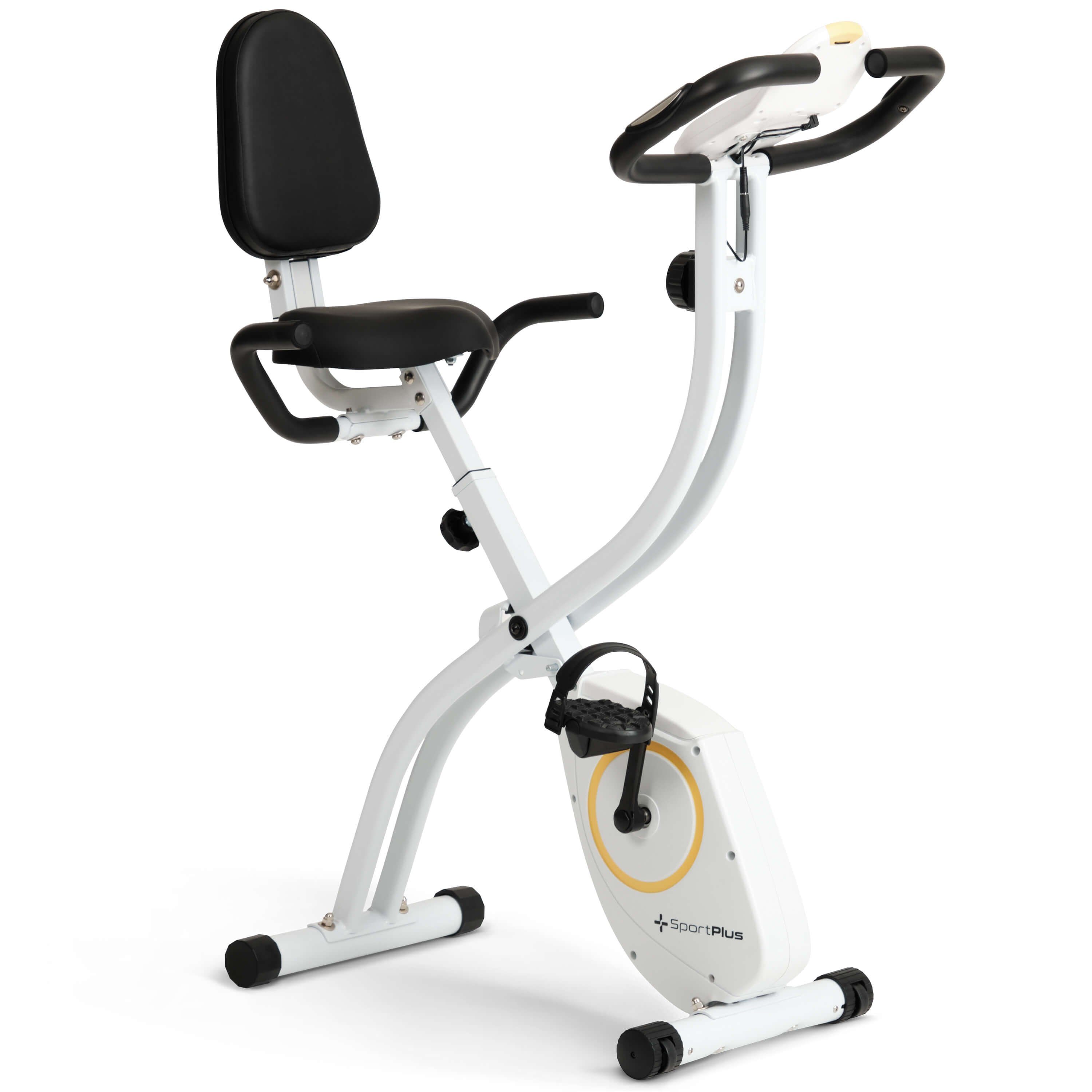 SportPlus Heimtrainer SP-HT-1300-W-iE, S-Bike, Heimtrainer, klappbar, Rückenlehne, 8 Widerstandsstufen