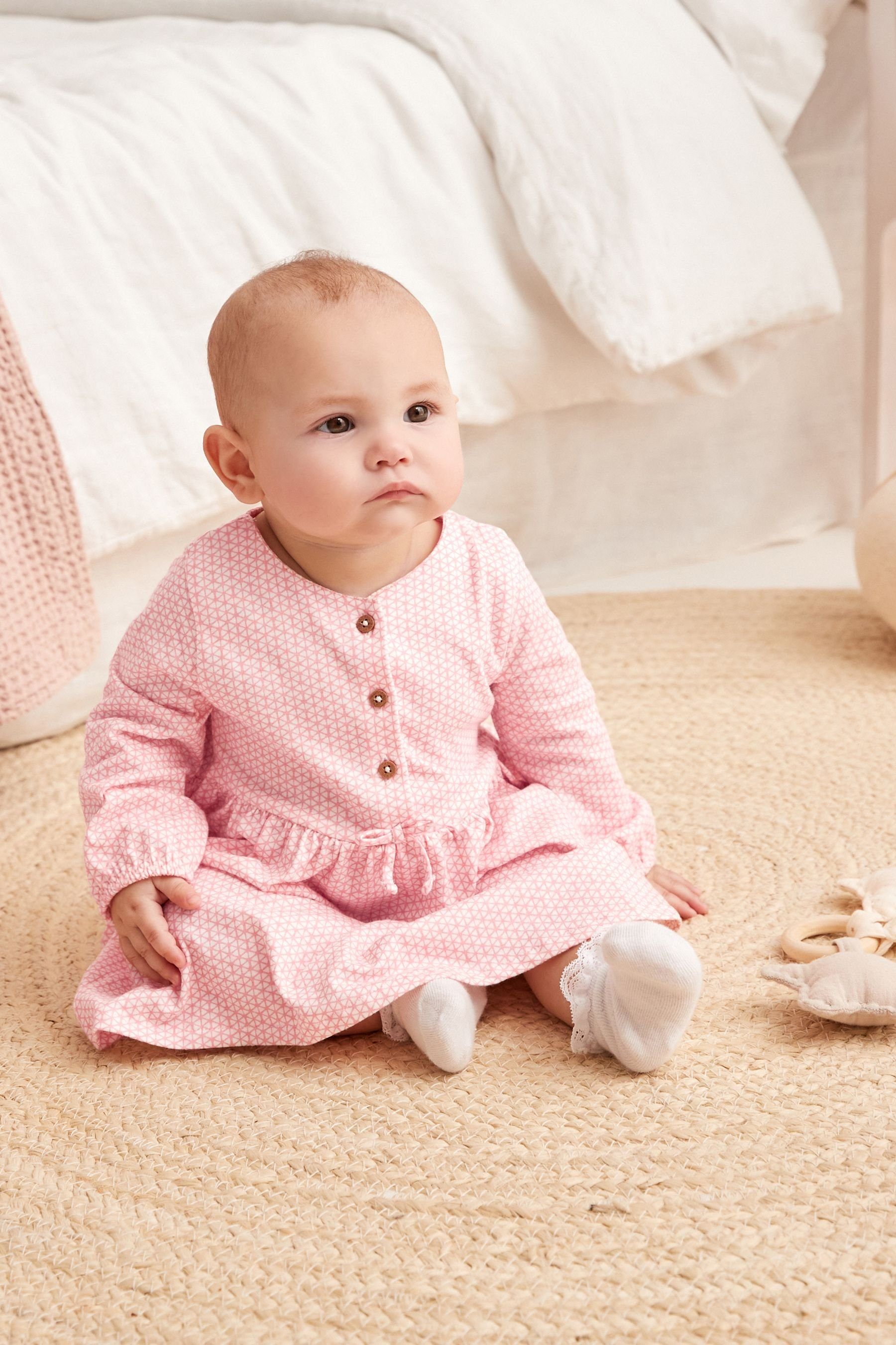 Next Druckkleid Baby-Kleid mit Jersey geometrischem Pink Print (1-tlg) aus