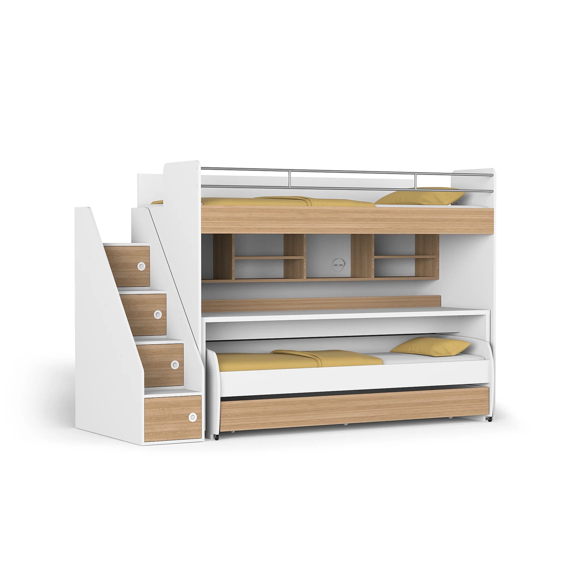 Multimo Etagenbett Multimo Ikon Stockbett für 3 Personen mit Schreibtisch