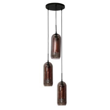 famlights Hängeleuchte, Pendelleuchte Mio in Altsilber und Rauchglas E27 3-flammig, keine Angabe, Leuchtmittel enthalten: Nein, warmweiss, Hängeleuchte, Pendellampe, Pendelleuchte