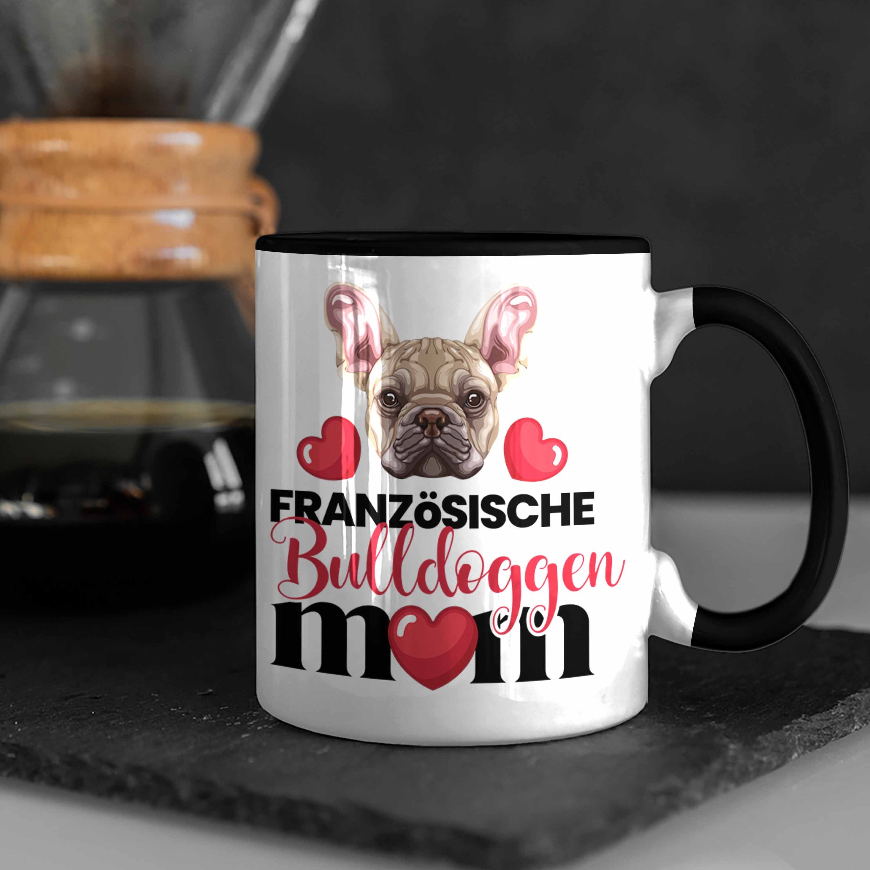 Trendation Bulldogge Lustiger Tasse Mama Mom Schwarz Tasse Besitzer Spruc Geschenk Französische