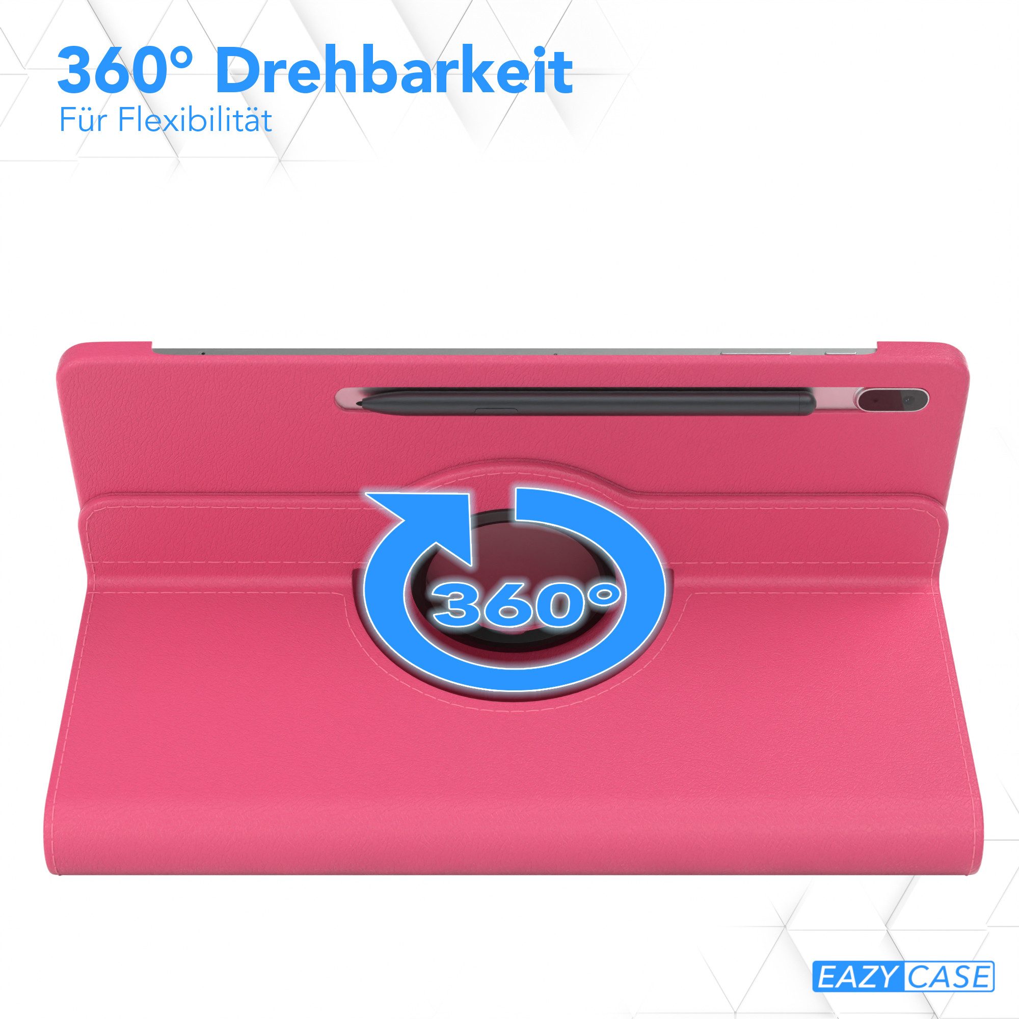 EAZY CASE Tablet-Hülle Rotation Case für Samsung Galaxy Tab S7 FE / 5G 12,4 Zoll, Klapphülle zum Aufstellen Rundum Hülle Book Tablet Slim Klappcase Pink – Bild 3 von 5
