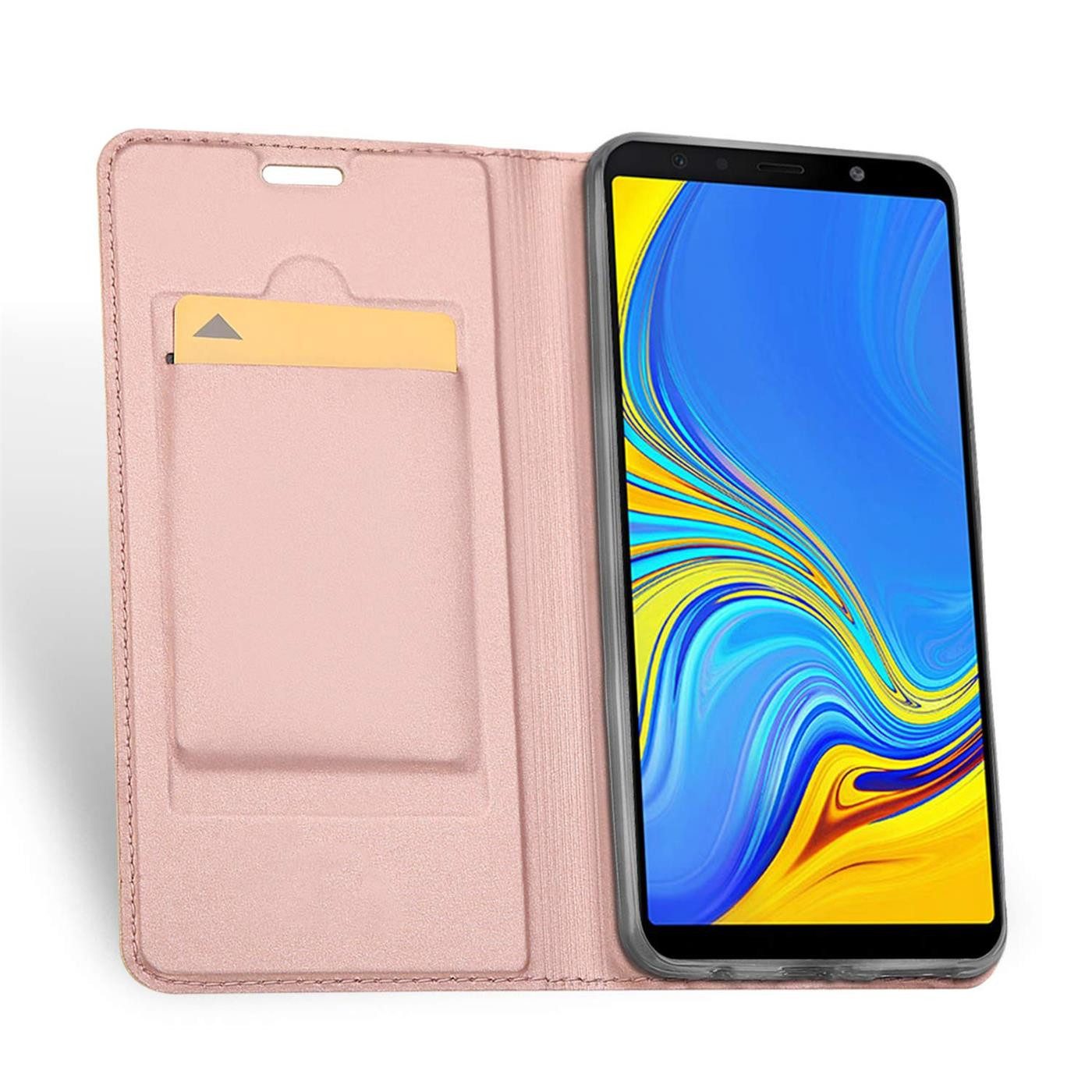 CoolGadget Handyhülle Magnet Case Handy Tasche für Samsung Galaxy A7 2018 6 Zoll, Hülle Klapphülle Ultra Slim Flip Cover für Samsung A7 2018 Schutzhülle