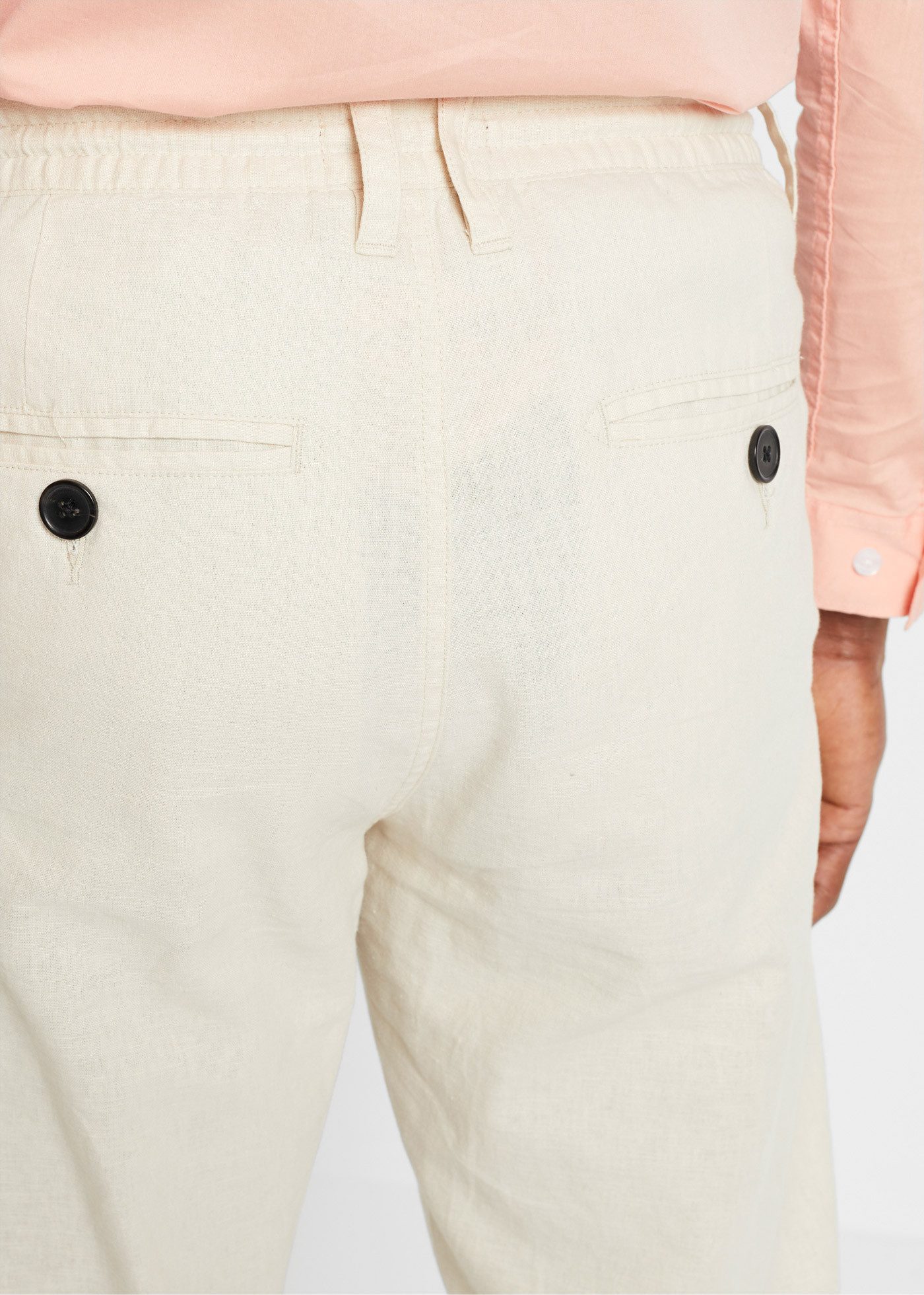 bonprix Chinohose aus Leinen, mit Bändchen zur Weitenanpassung, relaxed fit