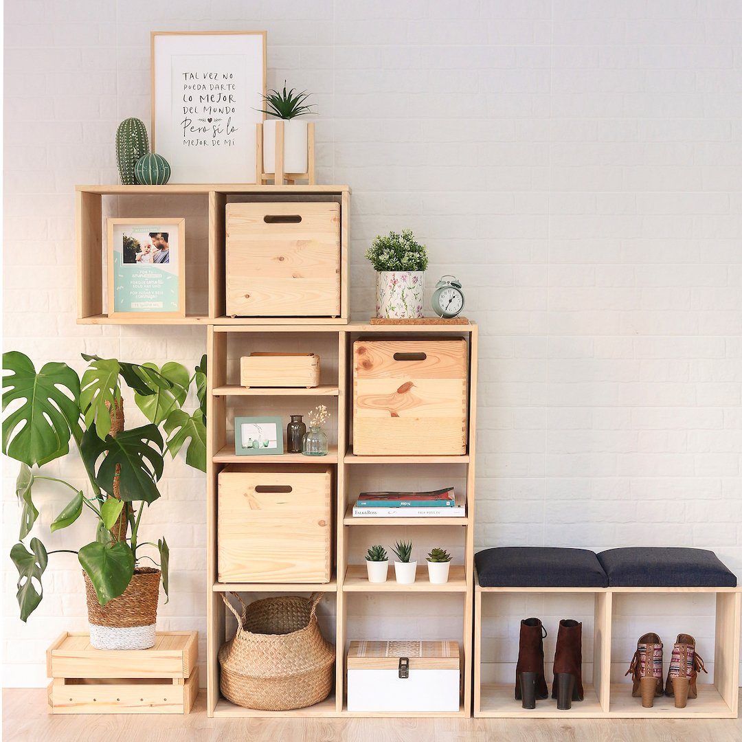 Astigarraga Kit Line Regalwürfel Dinamic Würfelregal aus unbehandeltem Voll günstig online kaufen