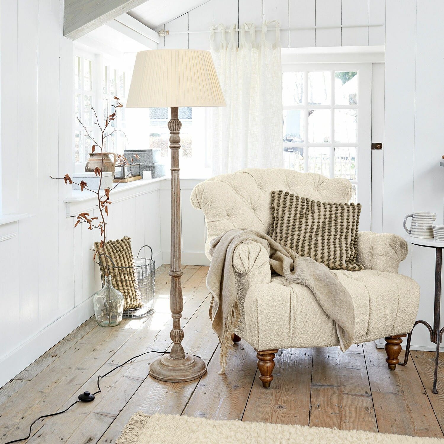 Mirabeau Stehlampe Stehlampe Morten antikbraun/creme