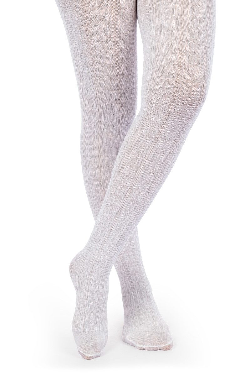 Lusana Trachtensocken Strumpfhose - DANNIE - weiß
