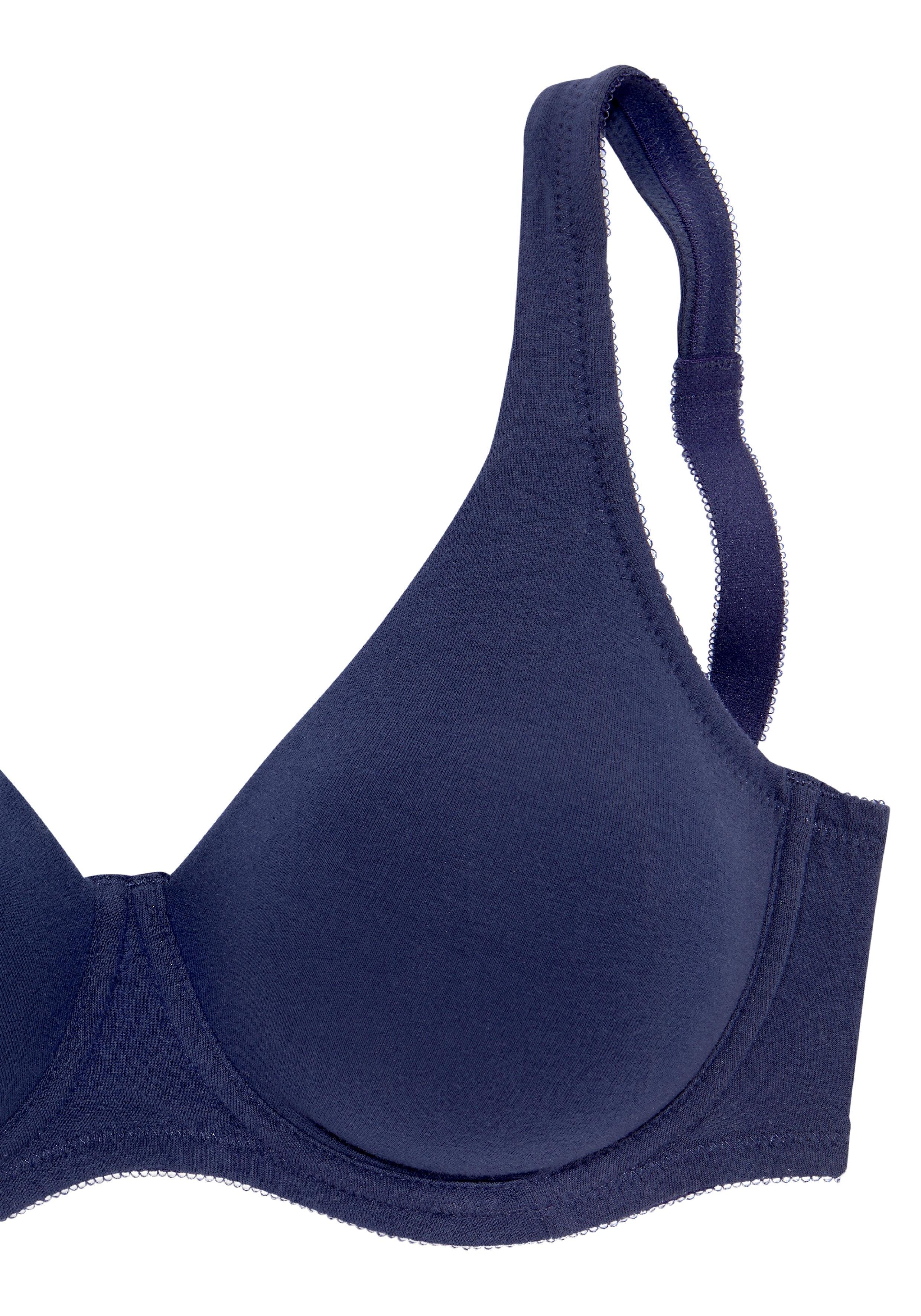 Minimizer-BH aus 2 Dessous Bügel marine+weiß (Packung, petite mit Baumwolle, Basic Stück) fleur