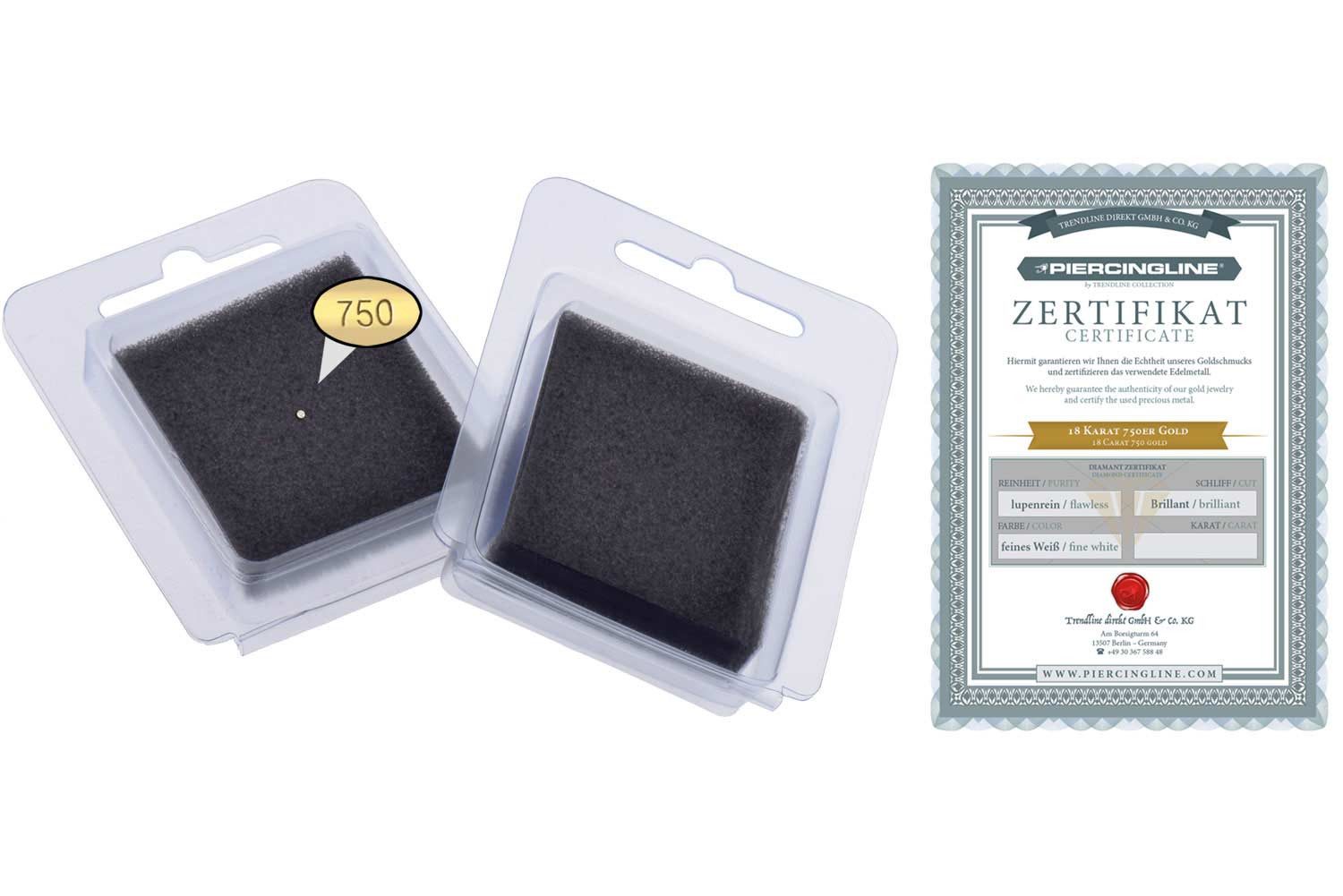 PIERCINGLINE Nasenpiercing 18 Karat Gold Nasenstecker günstig online kaufen