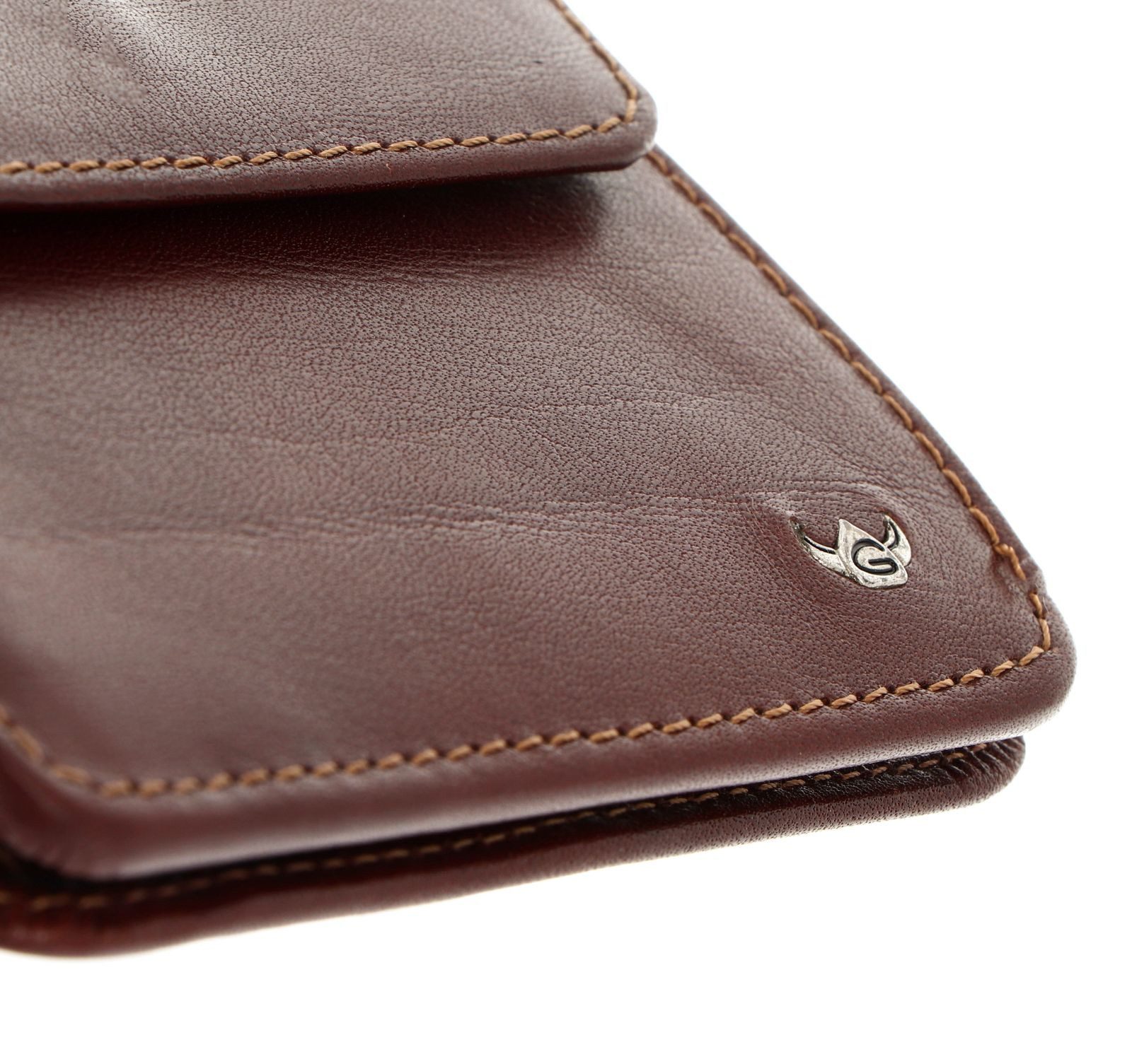 Golden Head Geldbörse Billfold Coin Wallet With Front Snap Closure, aus echtem Leder mit RFID-Blocker Schutz